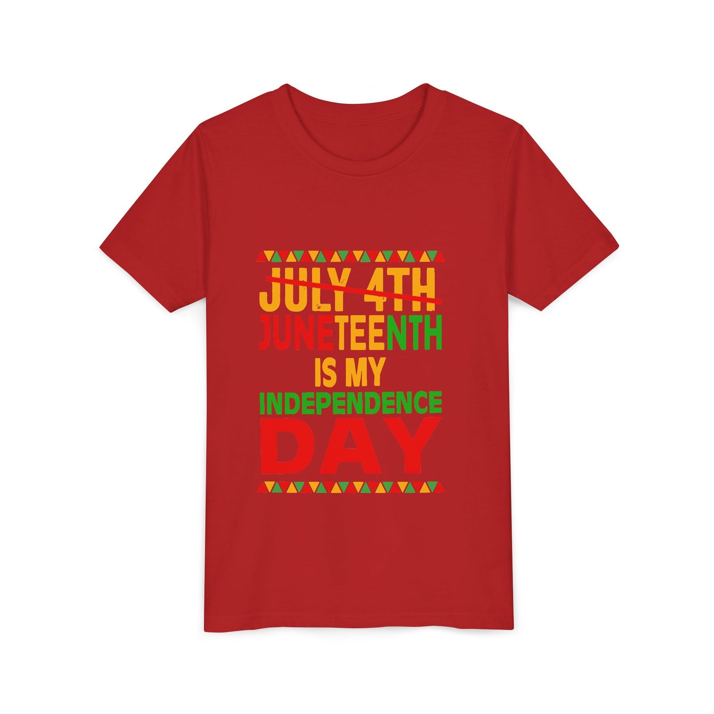Youth Juneteenth Is My Independence Day Short Sleeve Tee