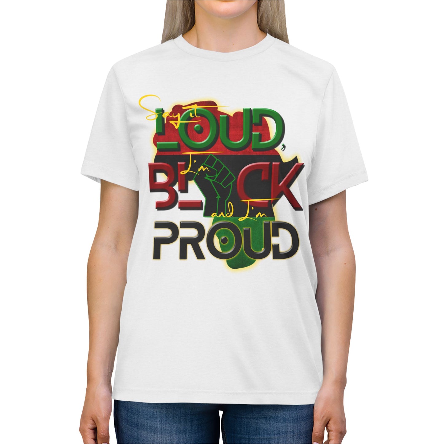 Unisex Black and Proud Triblend Tee
