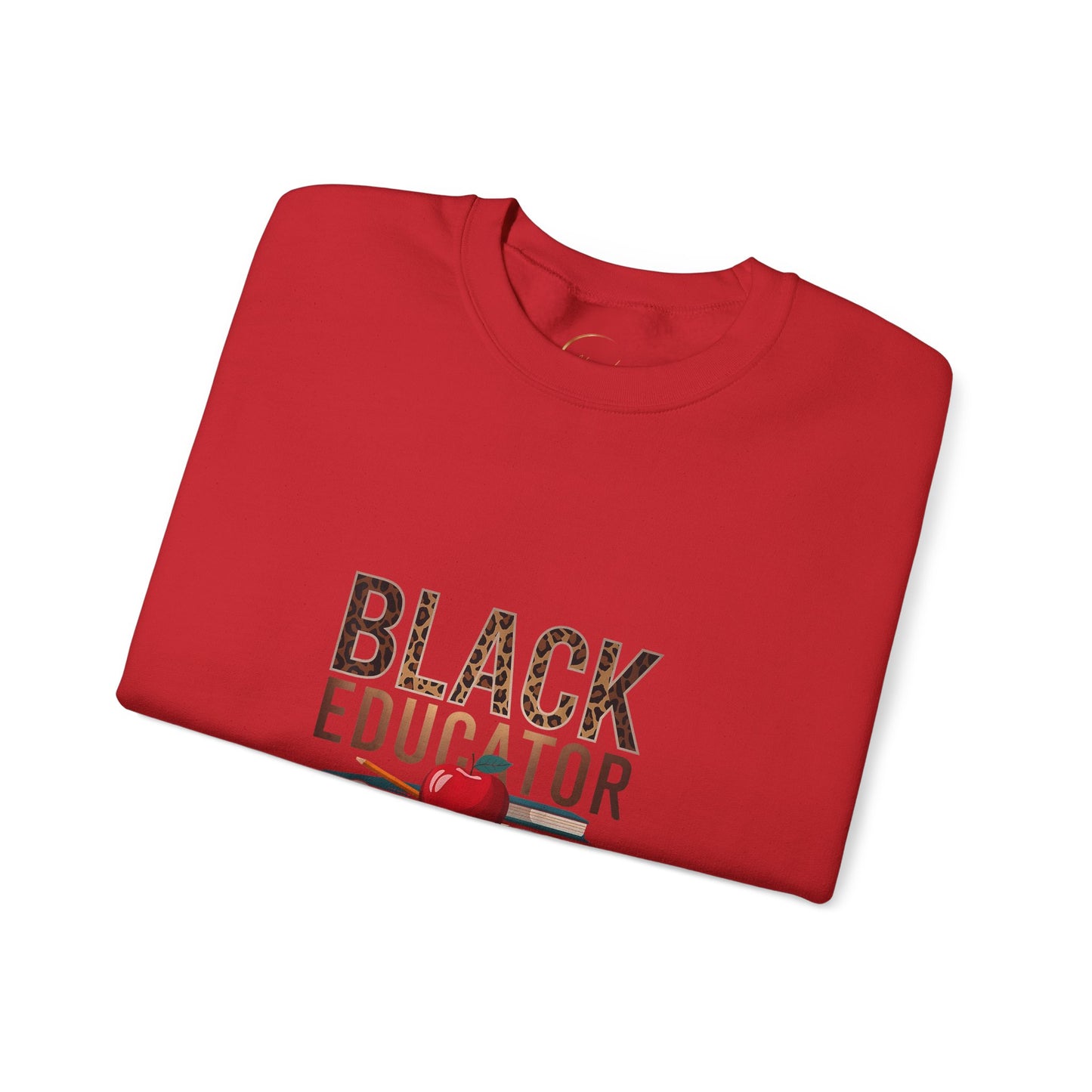 Black Educator Crewneck Sweatshirt – Apple & Quote Teacher Appreciation Pullover