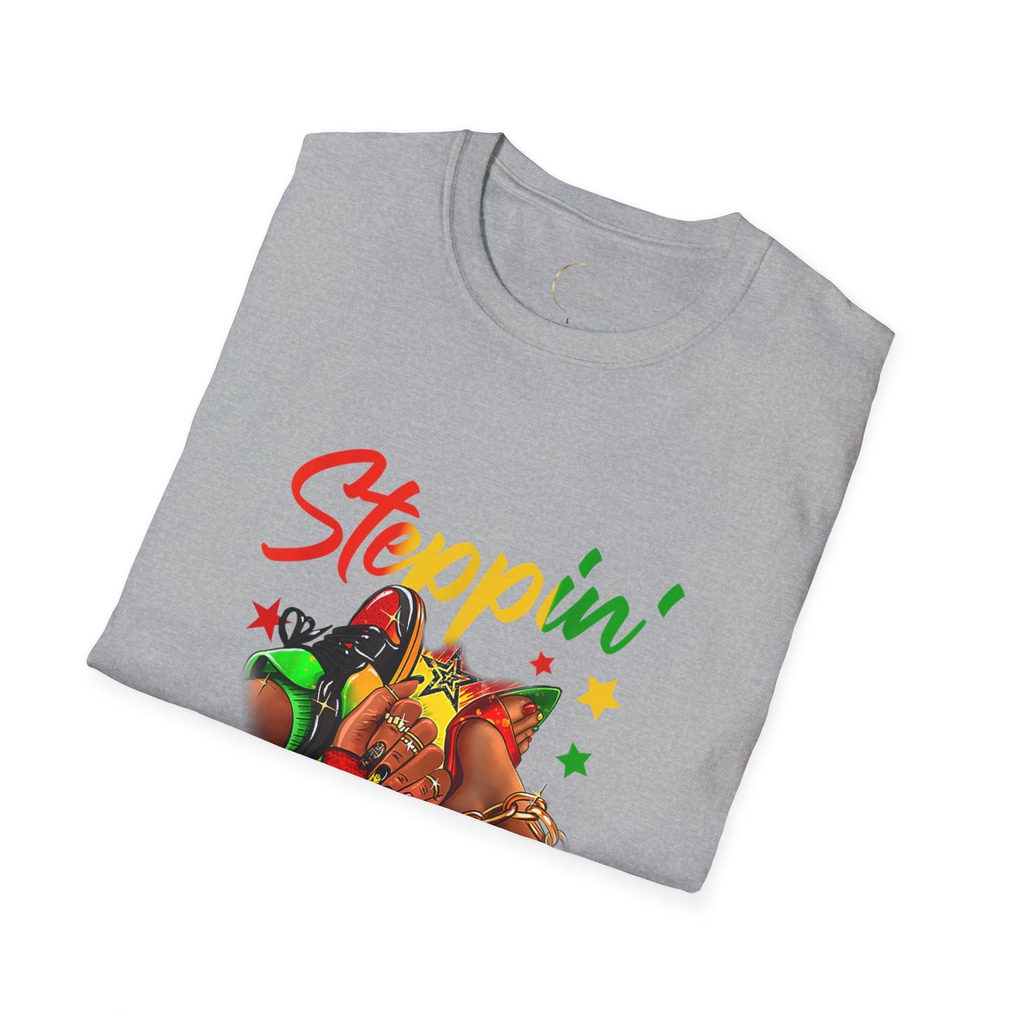 Juneteenth Celebration T-Shirt, Steppin' Into Juneteenth Tee, Unisex Softstyle Shirt, Afrocentric Apparel, Black History Month