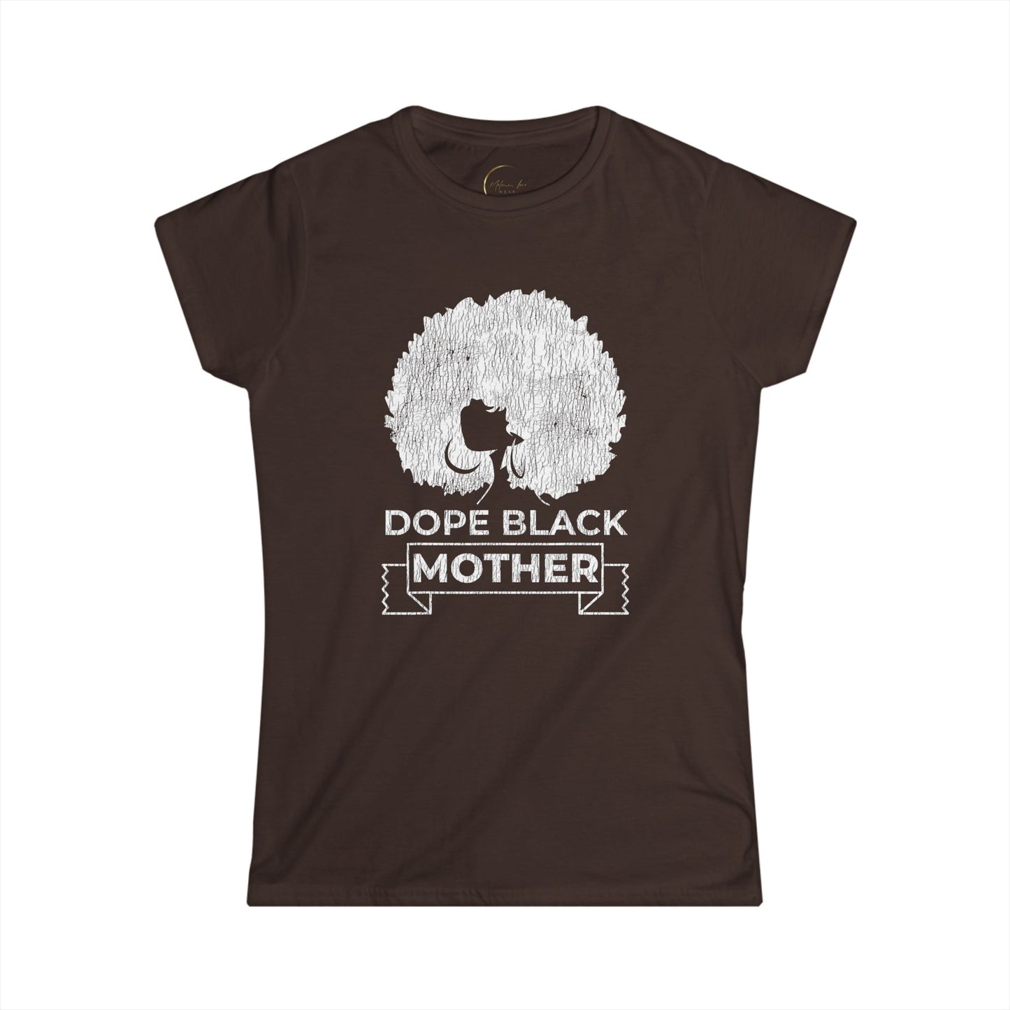 Dope Black Mother Tee | Women's Softstyle Tee, Afro Graphic Shirt, Gift for Moms, Black History Month, Statement Tee