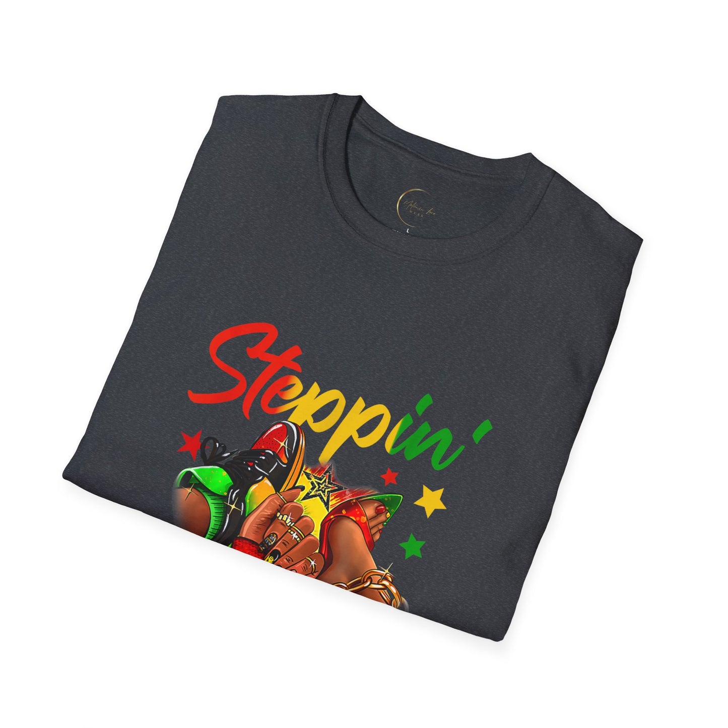 Juneteenth Celebration T-Shirt, Steppin' Into Juneteenth Tee, Unisex Softstyle Shirt, Afrocentric Apparel, Black History Month
