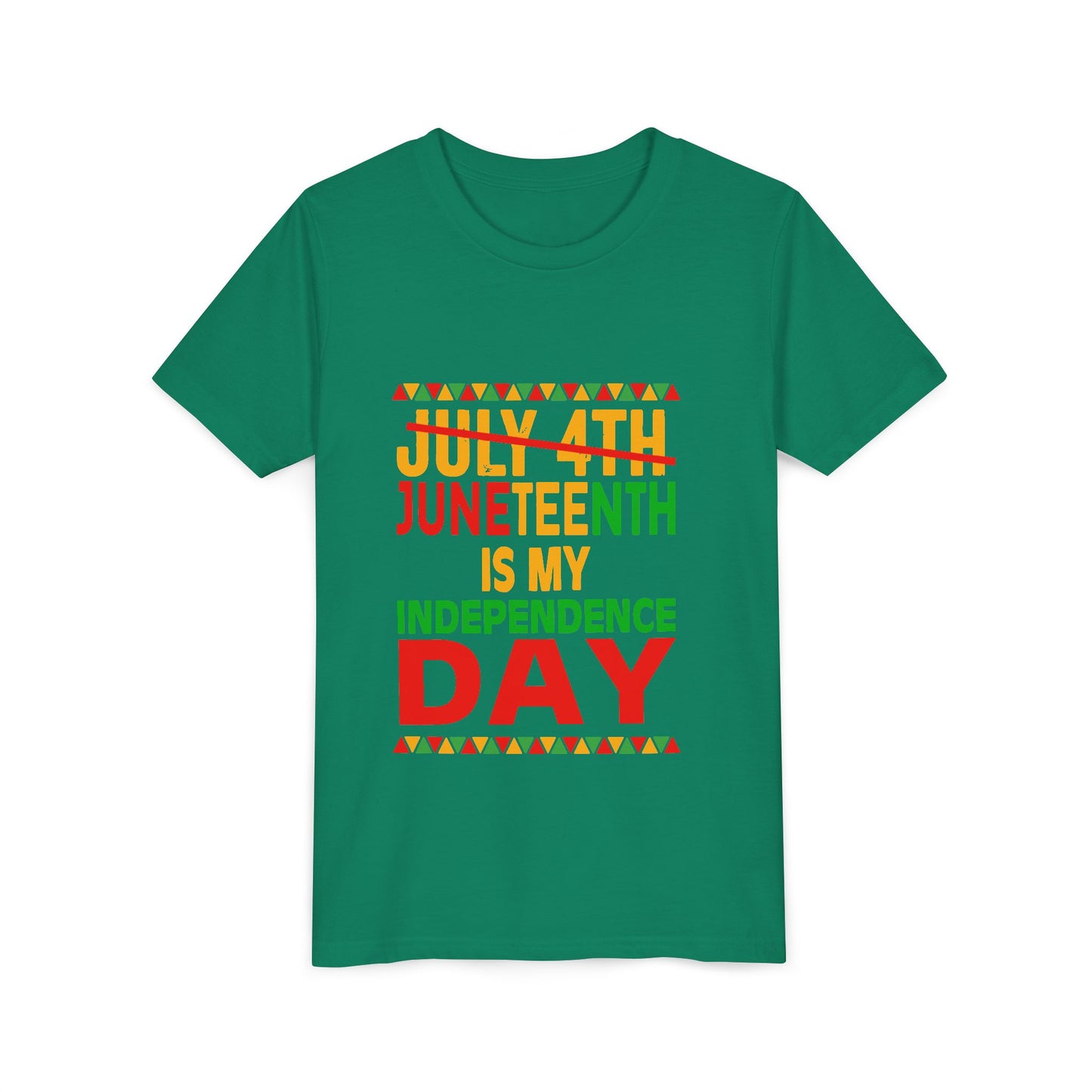 Youth Juneteenth Is My Independence Day Short Sleeve Tee