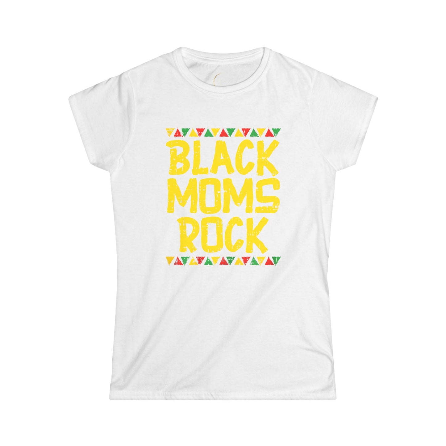 Black Moms Rock Softstyle Tee - Empowering Women's T-Shirt