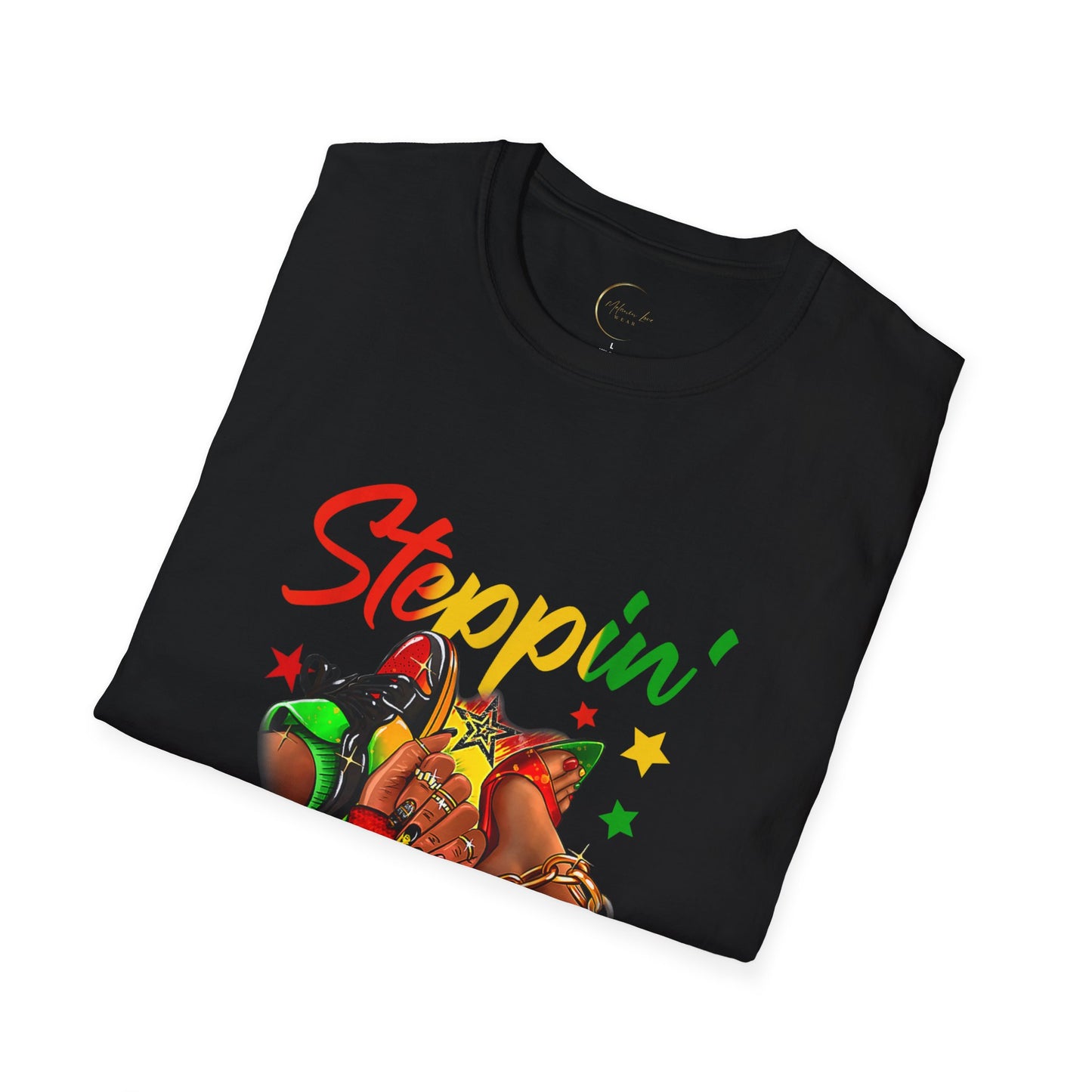 Juneteenth Celebration T-Shirt, Steppin' Into Juneteenth Tee, Unisex Softstyle Shirt, Afrocentric Apparel, Black History Month