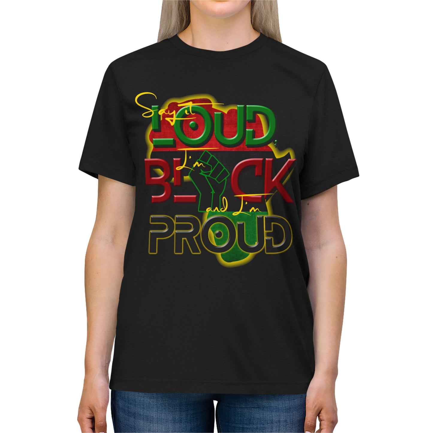 Unisex Black and Proud Triblend Tee