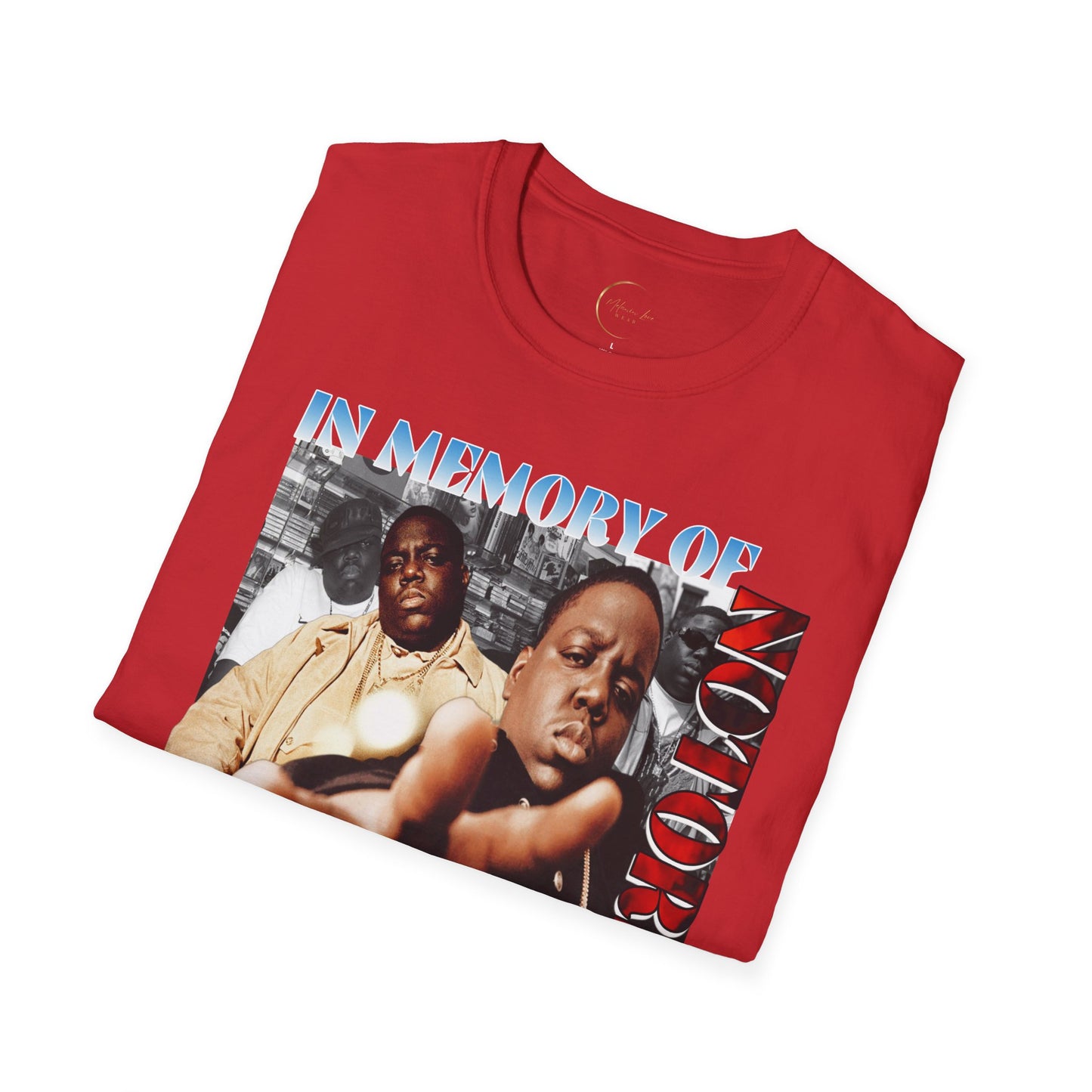 In Memory of Biggie Unisex Softstyle T-Shirt, Hip Hop Tribute Tee, Nostalgic Music Shirt, Hip Hop Fashion, Gift for Fans, Streetwear