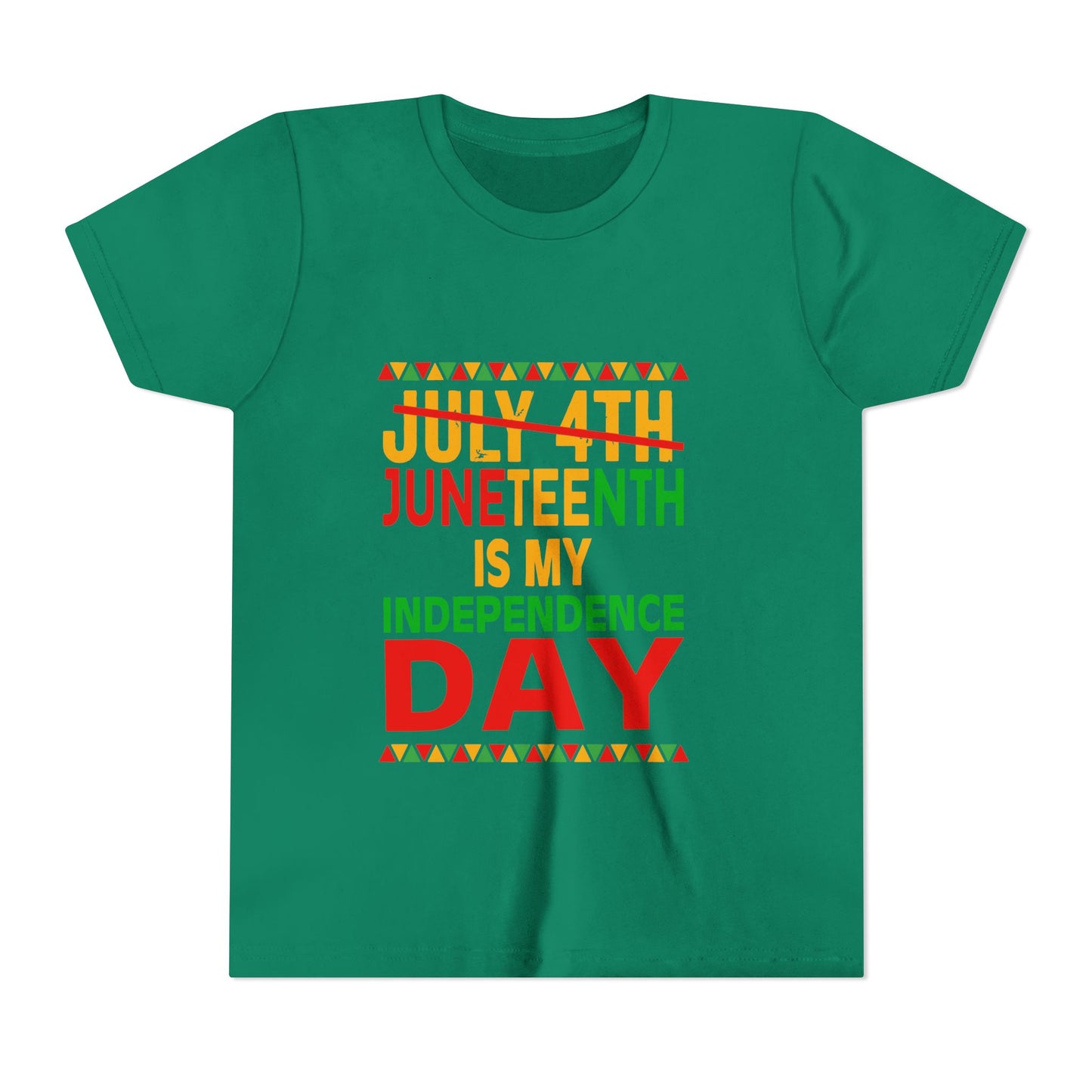 Youth Juneteenth Is My Independence Day Short Sleeve Tee