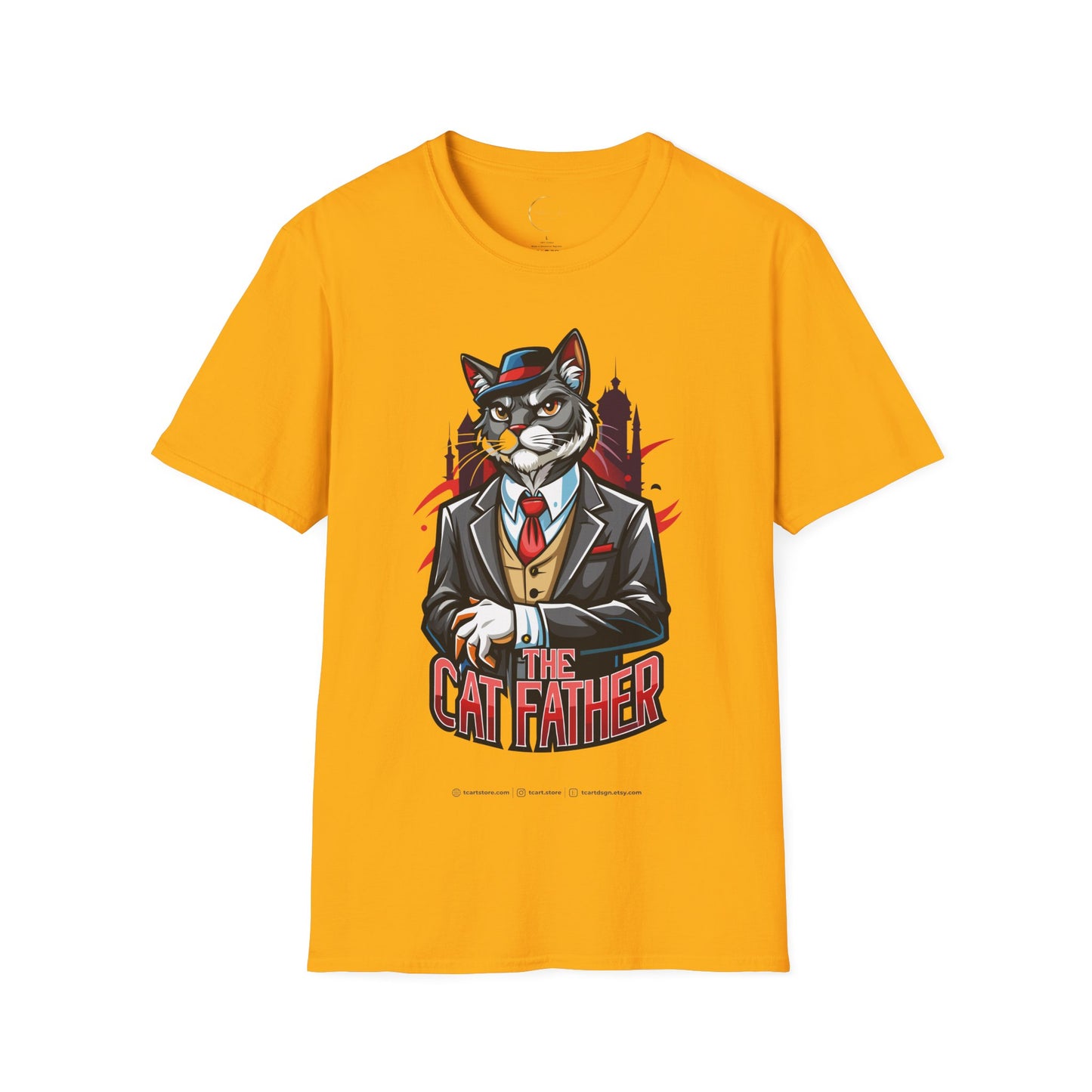 Unisex Softstyle Cat Father T-Shirt