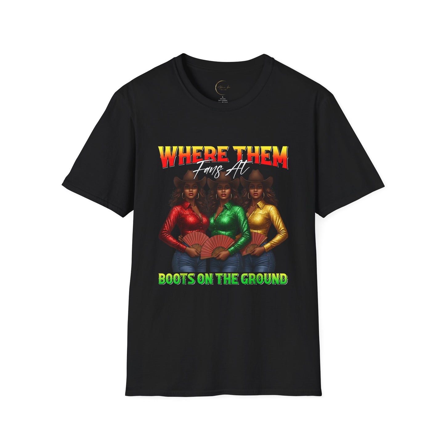 Where Them Boots T-Shirt, Unisex Softstyle Tee, Afrocentric Shirt, Fashionable Graphic Tee, Statement T-Shirt, Everyday Casual Wear