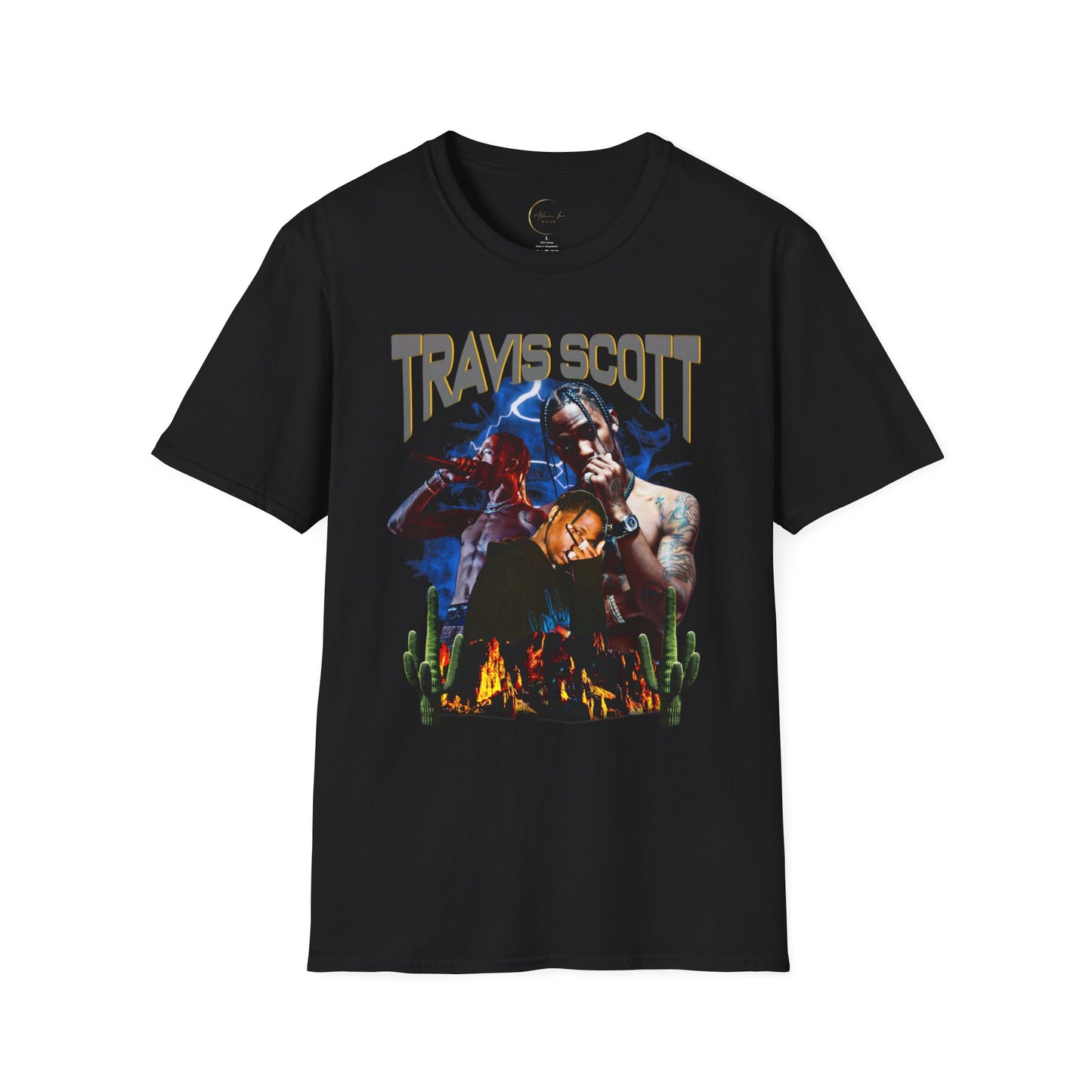 Travis Scott Unisex Softstyle T-Shirt, Hip Hop Apparel, Music Fan Gift, Streetwear Style, Concert Tee, Music Festival Top