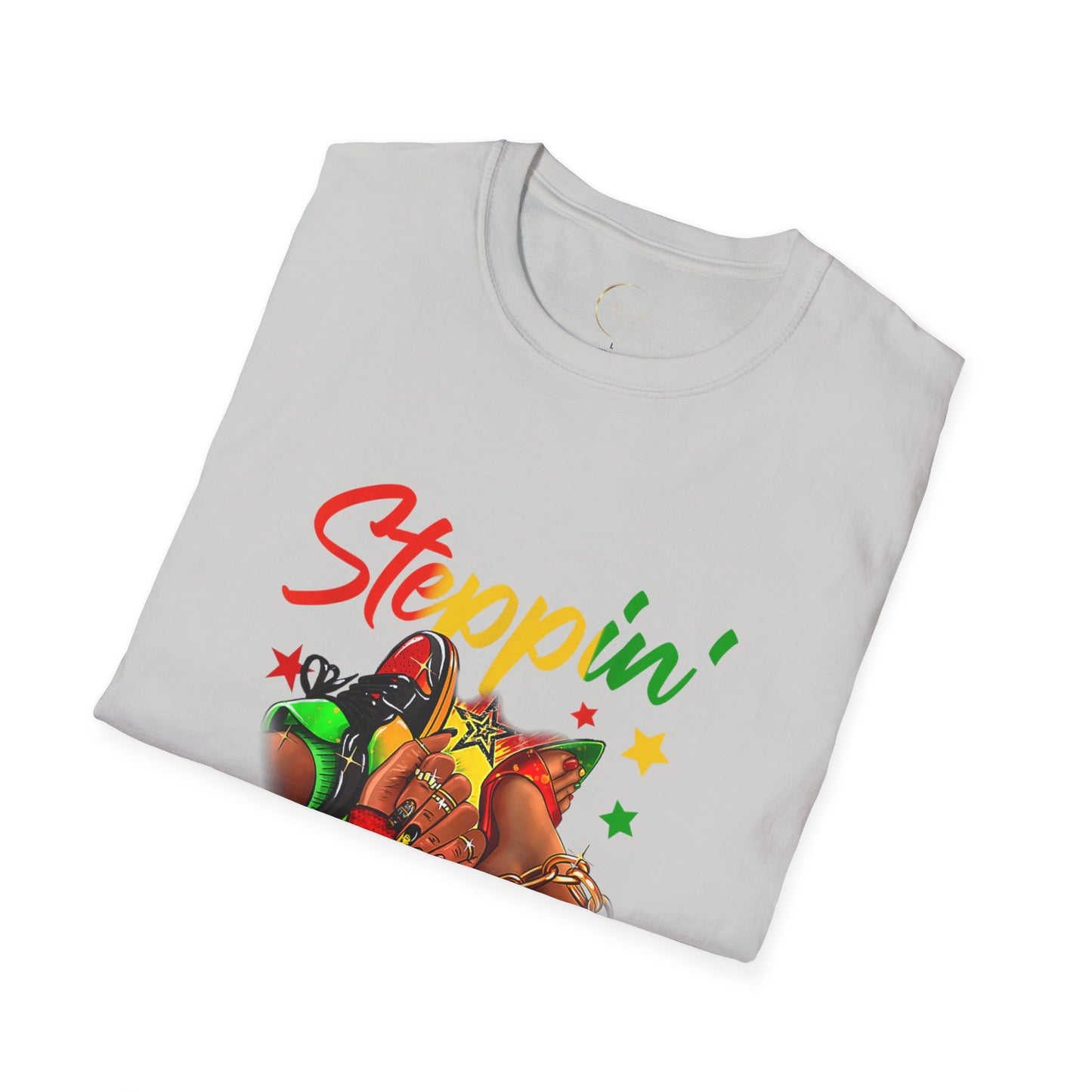Juneteenth Celebration T-Shirt, Steppin' Into Juneteenth Tee, Unisex Softstyle Shirt, Afrocentric Apparel, Black History Month