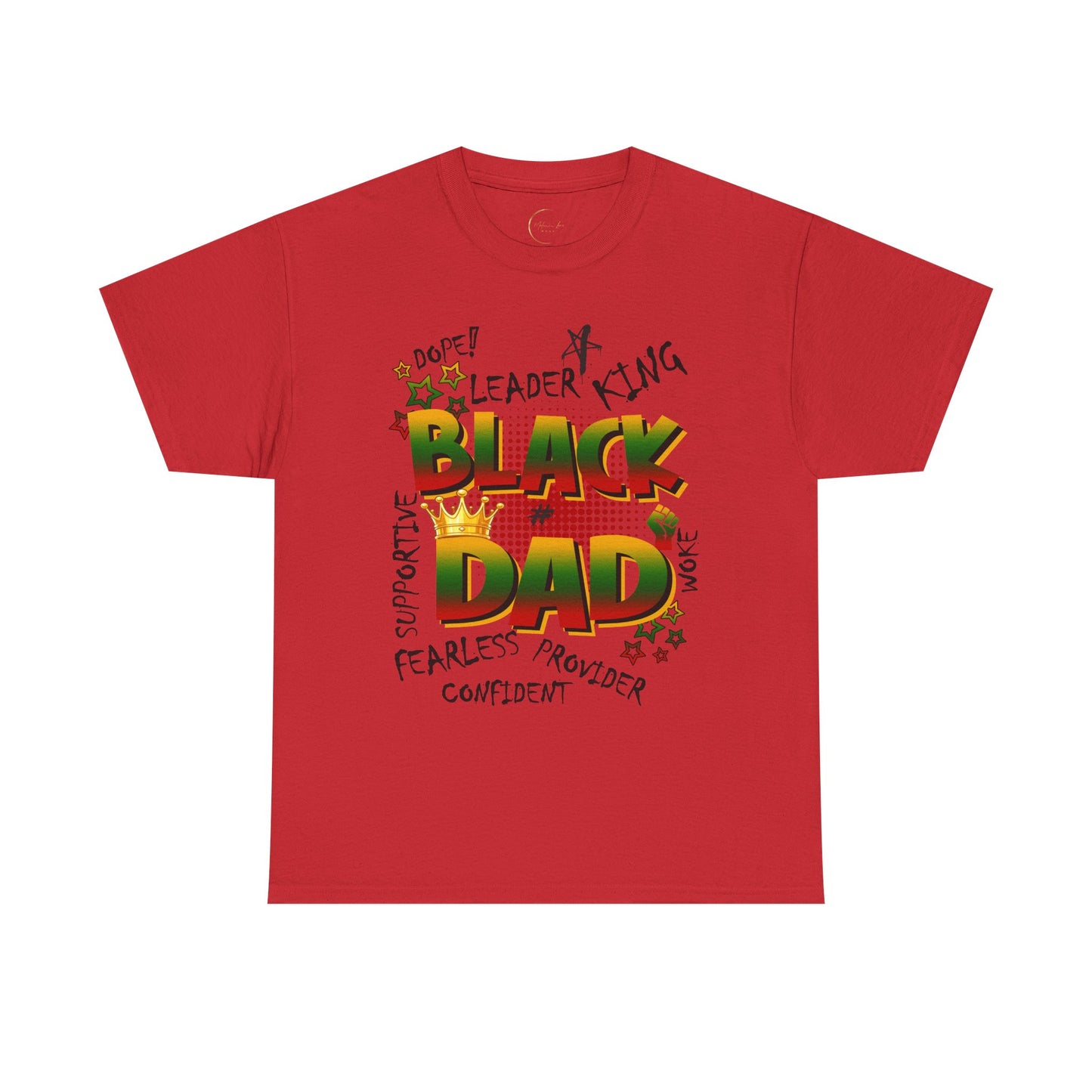 Black Dad Heavy Cotton Tee - Supportive, King, Confident Gift, Father's Day, Family Reunion, Black History Month, Casual Wear