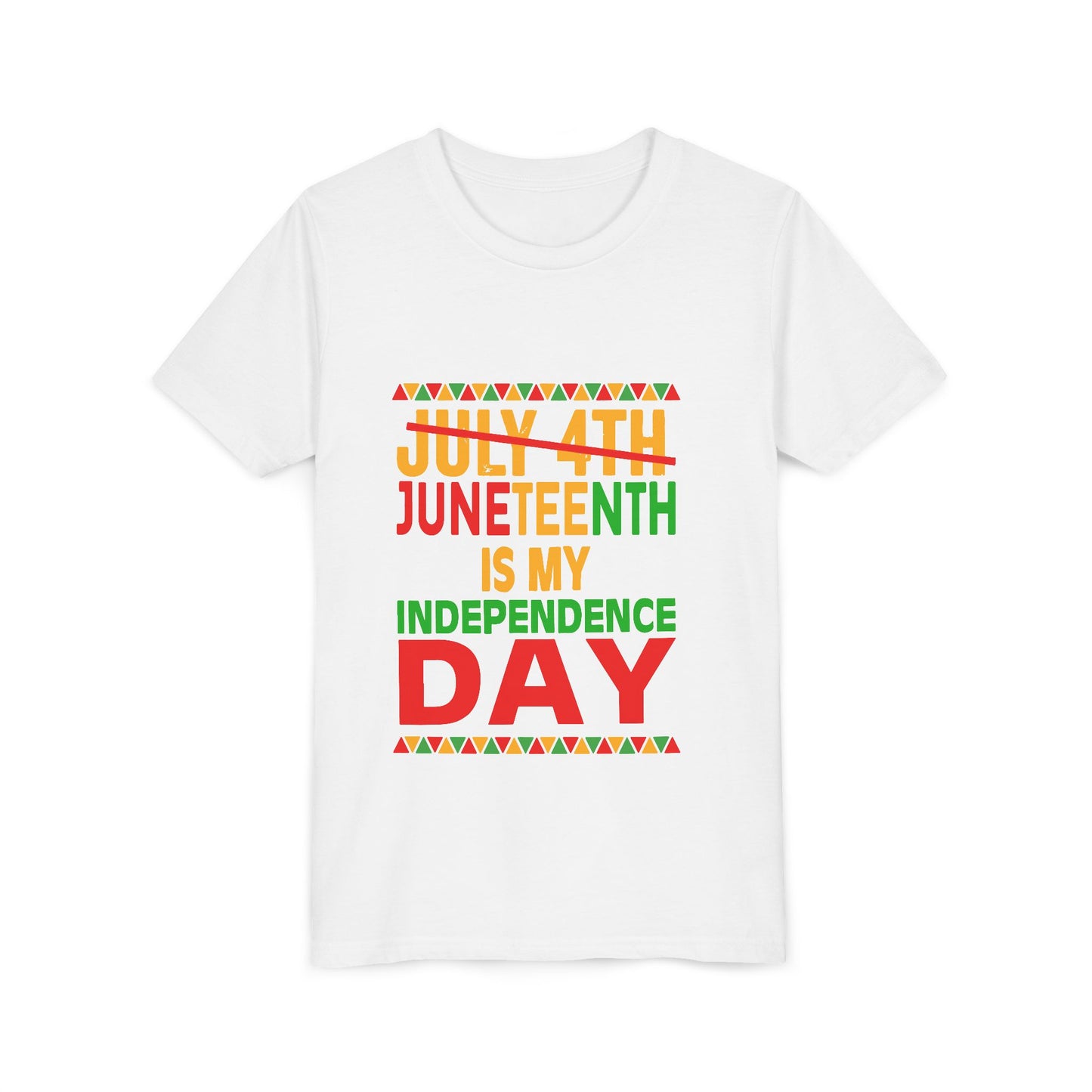 Youth Juneteenth Is My Independence Day Short Sleeve Tee
