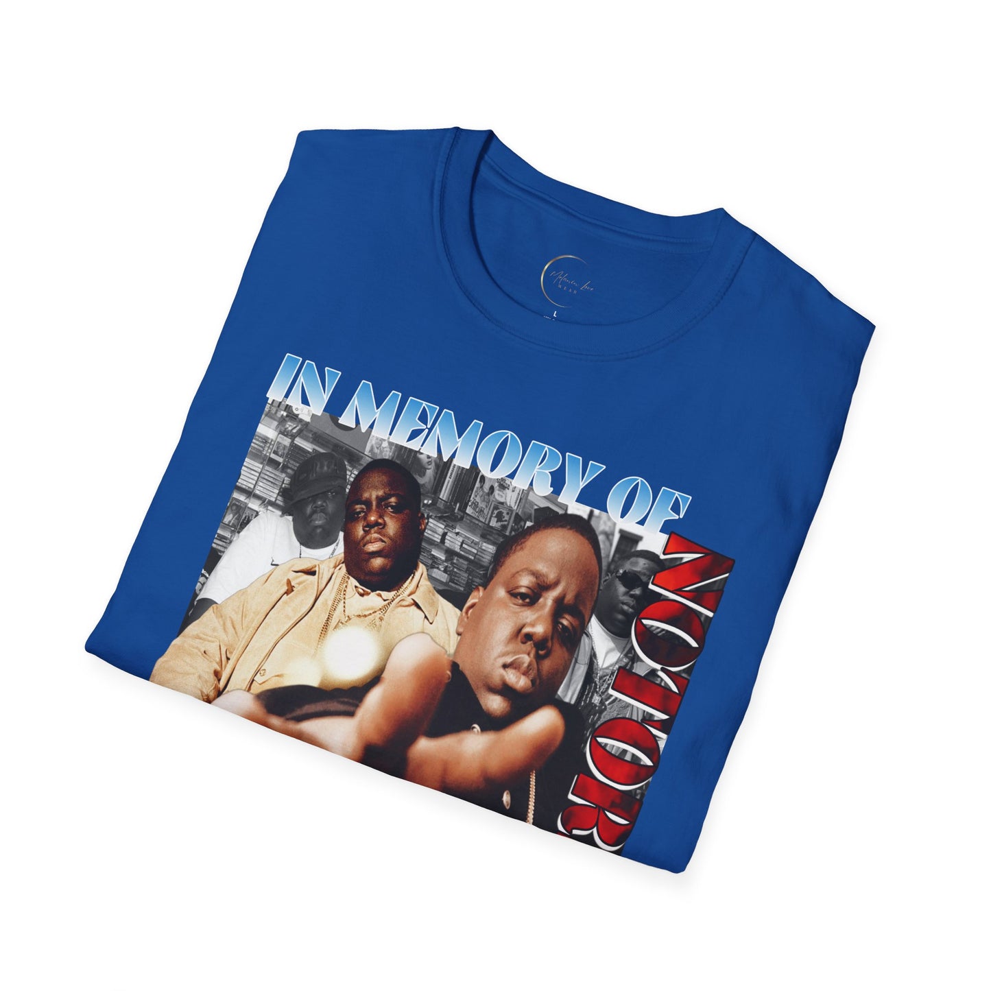 In Memory of Biggie Unisex Softstyle T-Shirt, Hip Hop Tribute Tee, Nostalgic Music Shirt, Hip Hop Fashion, Gift for Fans, Streetwear
