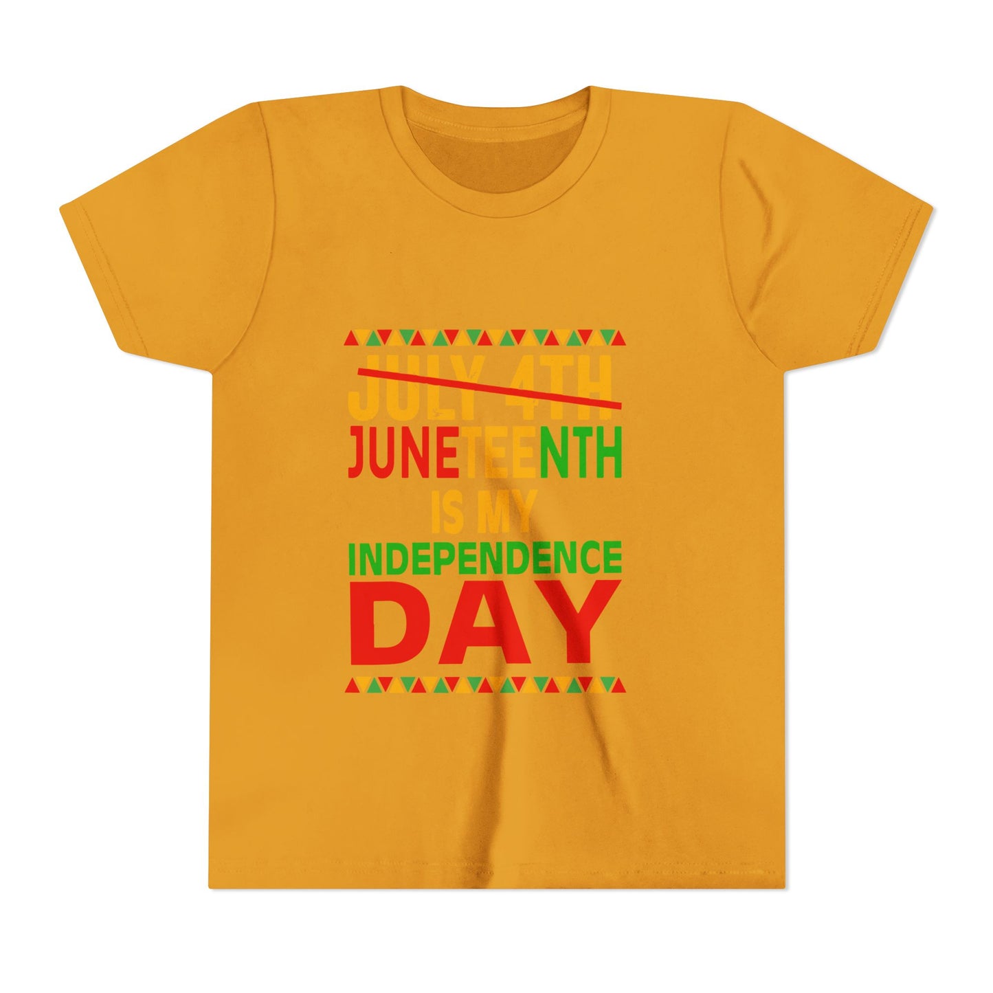 Youth Juneteenth Is My Independence Day Short Sleeve Tee
