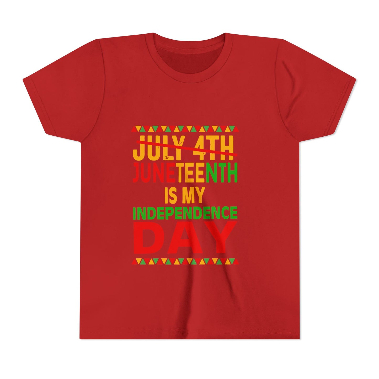 Youth Juneteenth Is My Independence Day Short Sleeve Tee