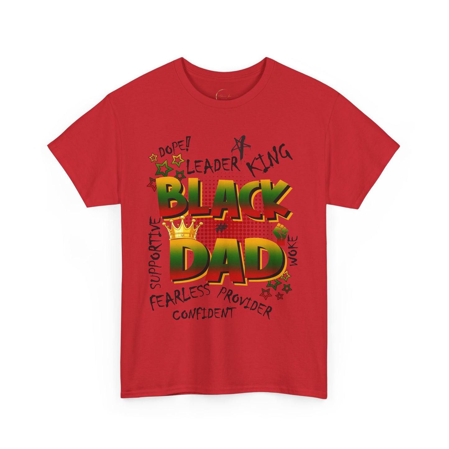 Black Dad Heavy Cotton Tee - Supportive, King, Confident Gift, Father's Day, Family Reunion, Black History Month, Casual Wear