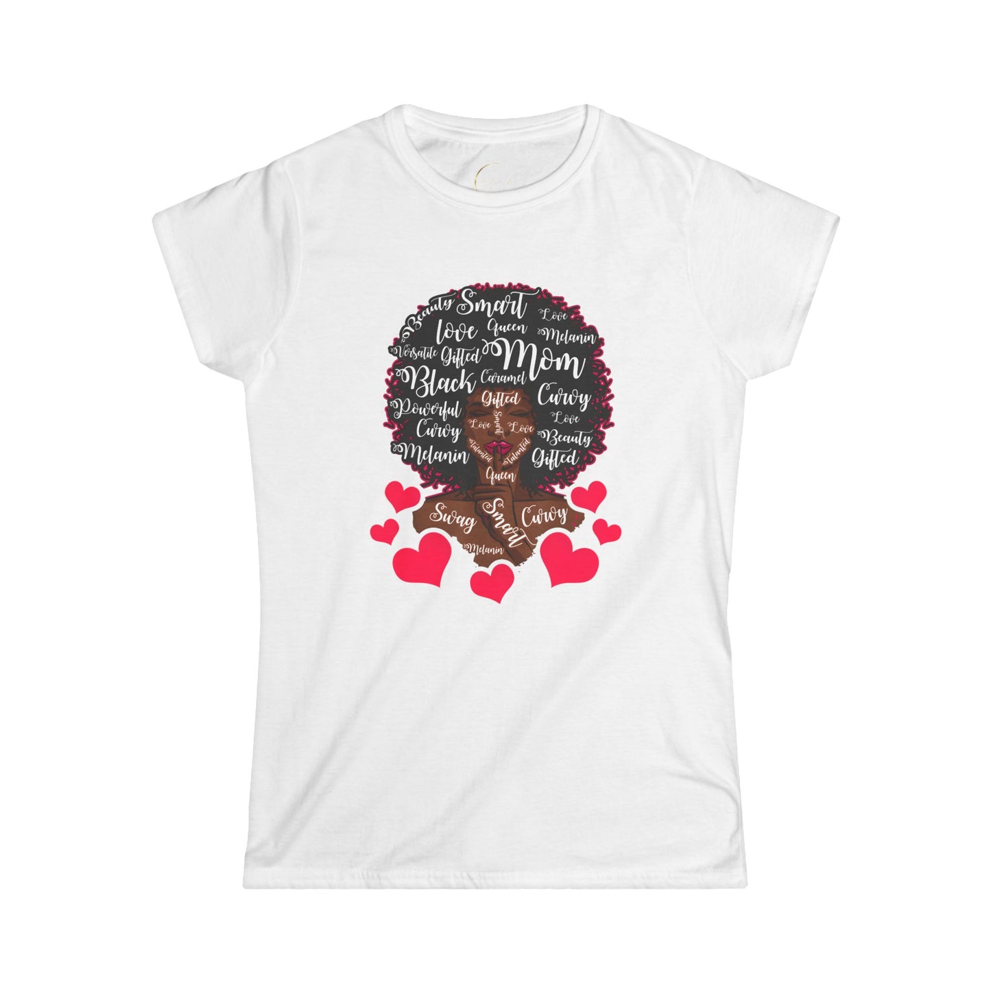 Celebrate Mom Women's Softstyle Tee with Heart Design