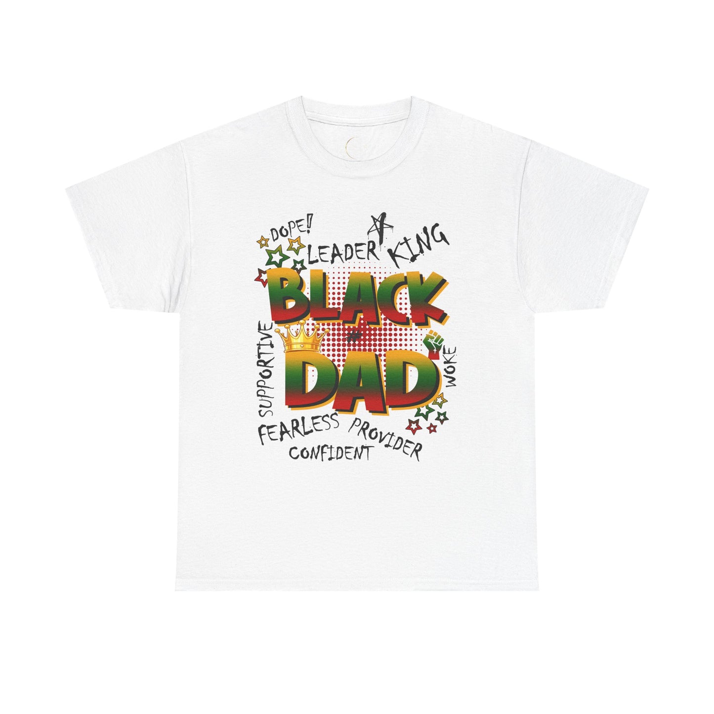 Black Dad Heavy Cotton Tee - Supportive, King, Confident Gift, Father's Day, Family Reunion, Black History Month, Casual Wear