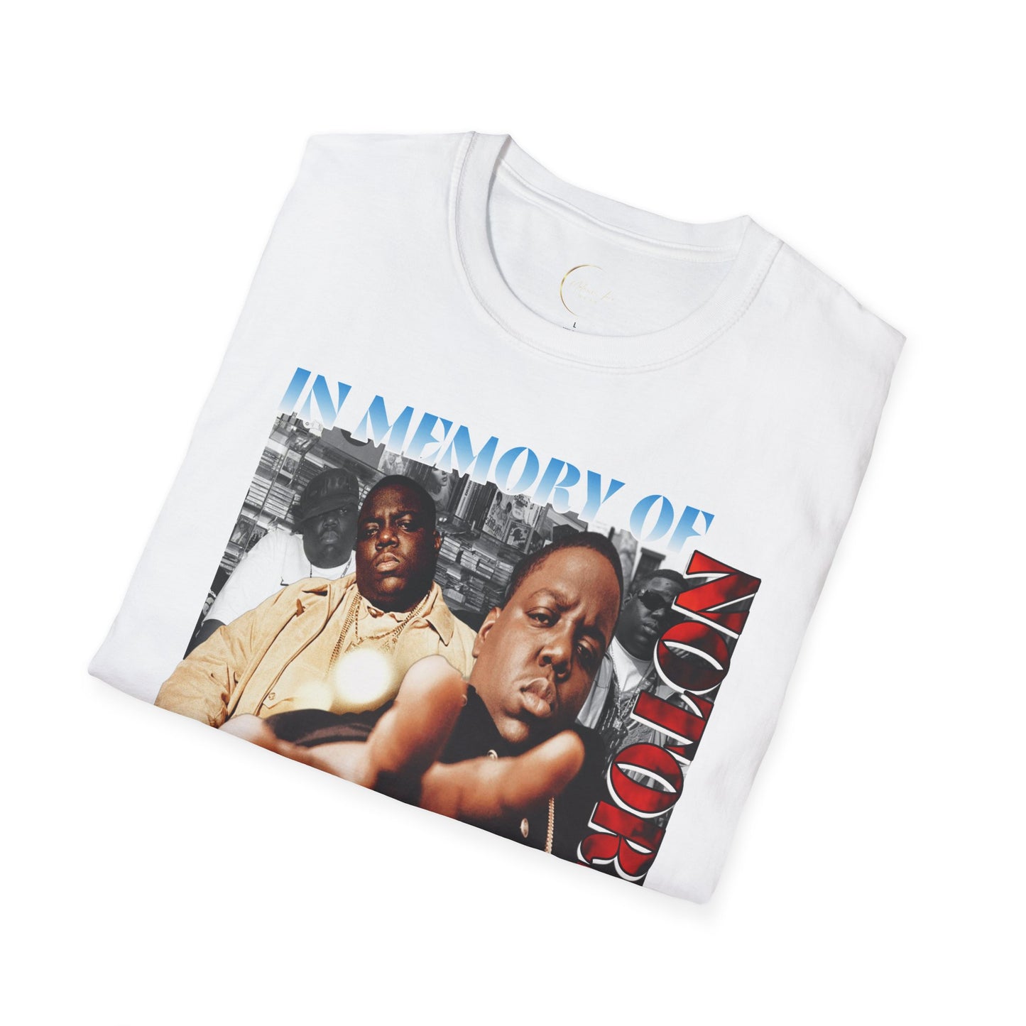 In Memory of Biggie Unisex Softstyle T-Shirt, Hip Hop Tribute Tee, Nostalgic Music Shirt, Hip Hop Fashion, Gift for Fans, Streetwear