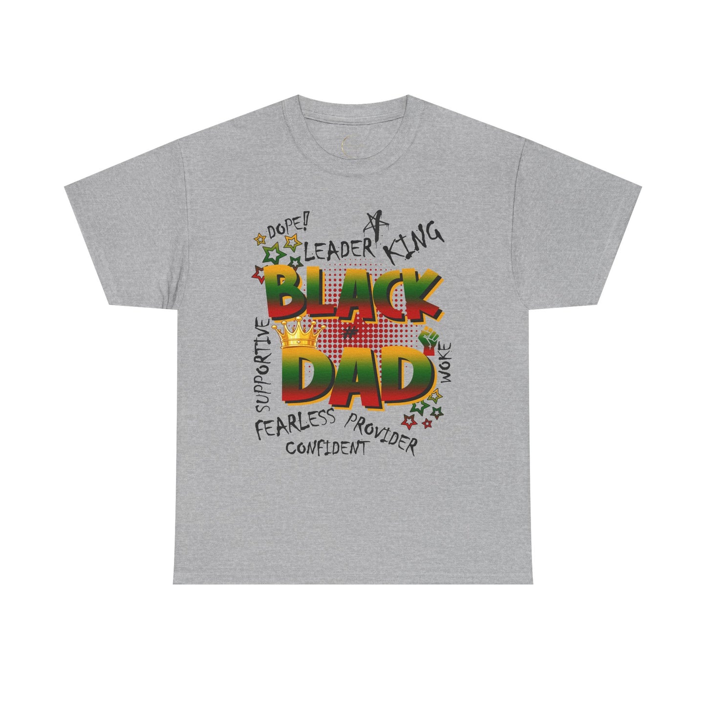 Black Dad Heavy Cotton Tee - Supportive, King, Confident Gift, Father's Day, Family Reunion, Black History Month, Casual Wear