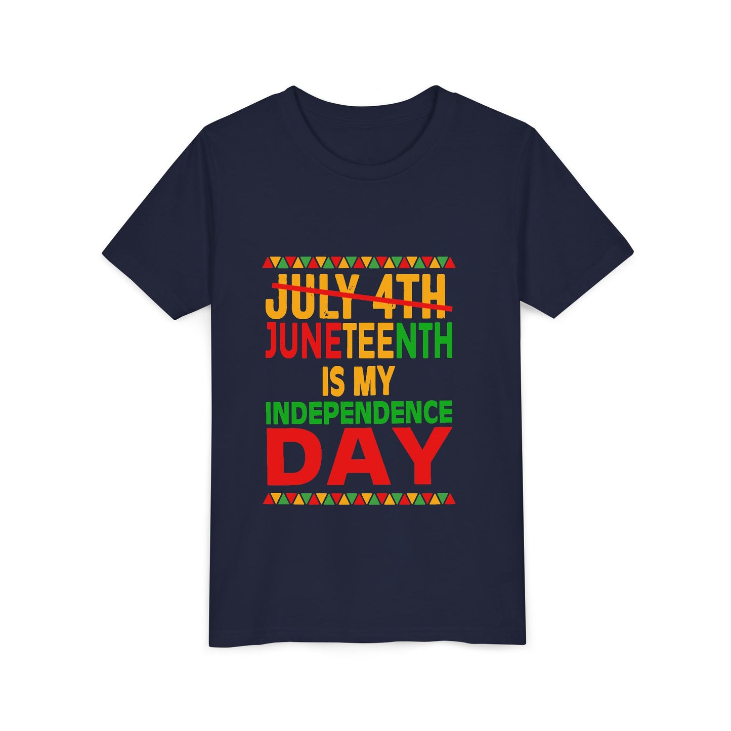 Youth Juneteenth Is My Independence Day Short Sleeve Tee