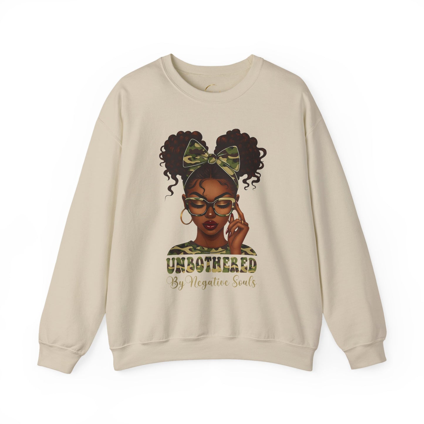 Unbothered Crewneck Sweatshirt — Afro Puff Graphic Pullover