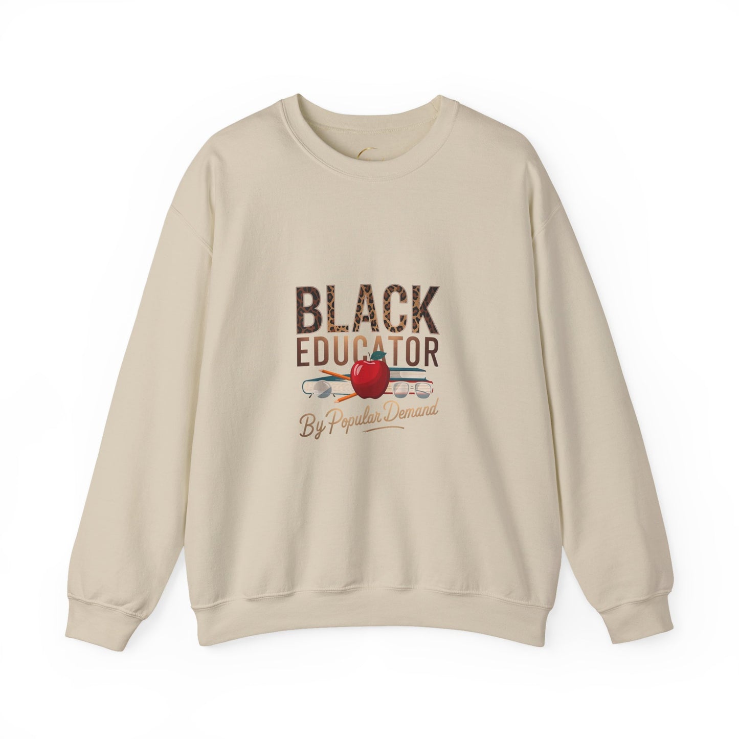 Black Educator Crewneck Sweatshirt – Apple & Quote Teacher Appreciation Pullover