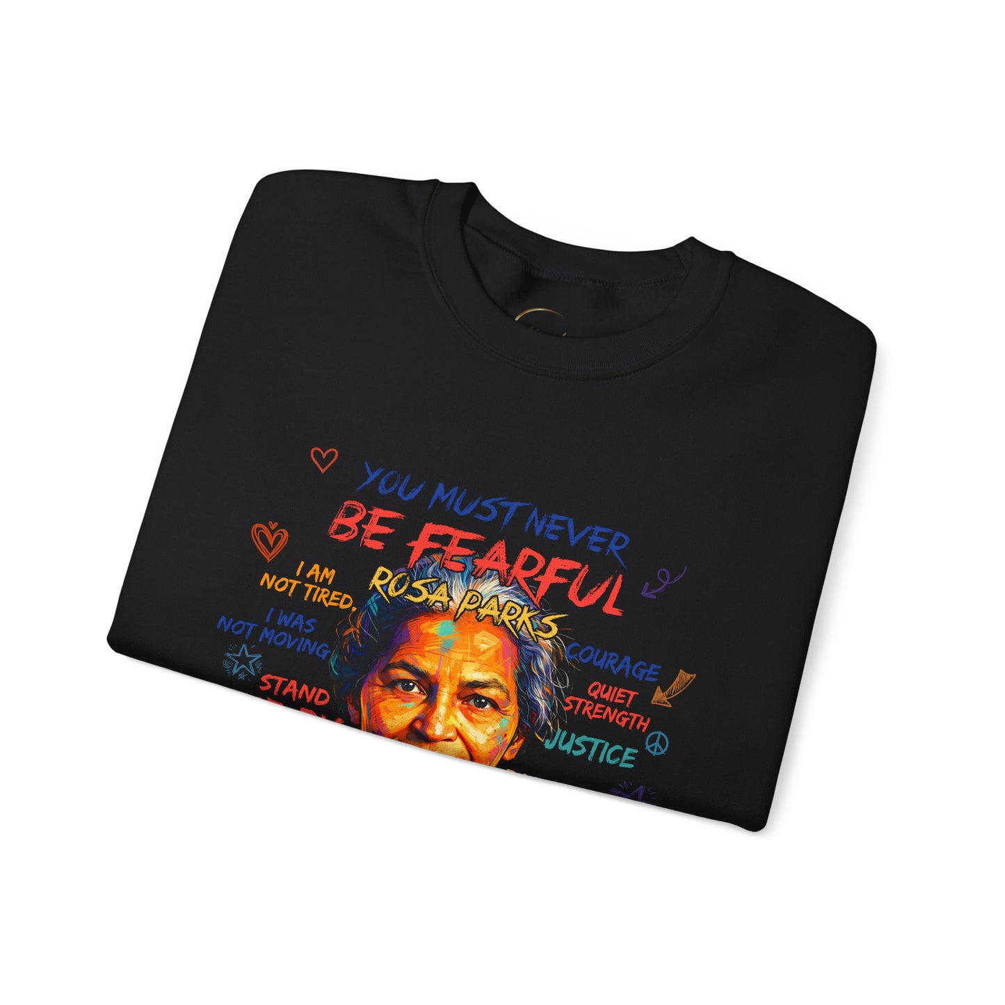 Ruth Bader Ginsburg Portrait Crewneck Sweatshirt — "You Must Never Be Fearful" Justice Quote