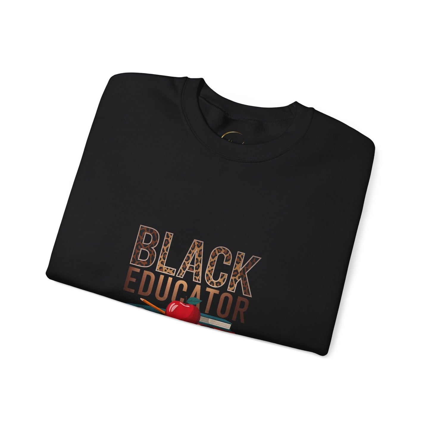 Black Educator Crewneck Sweatshirt – Apple & Quote Teacher Appreciation Pullover