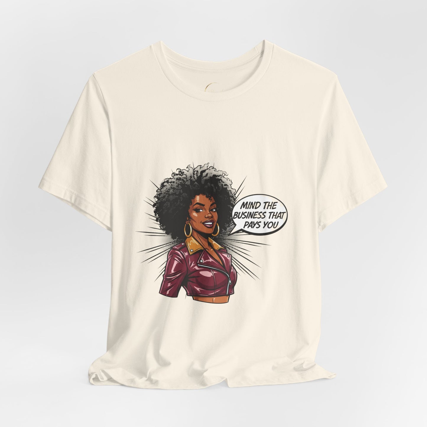 Punchy Meme Caption Tee | chunky hand lettering, neon outline text