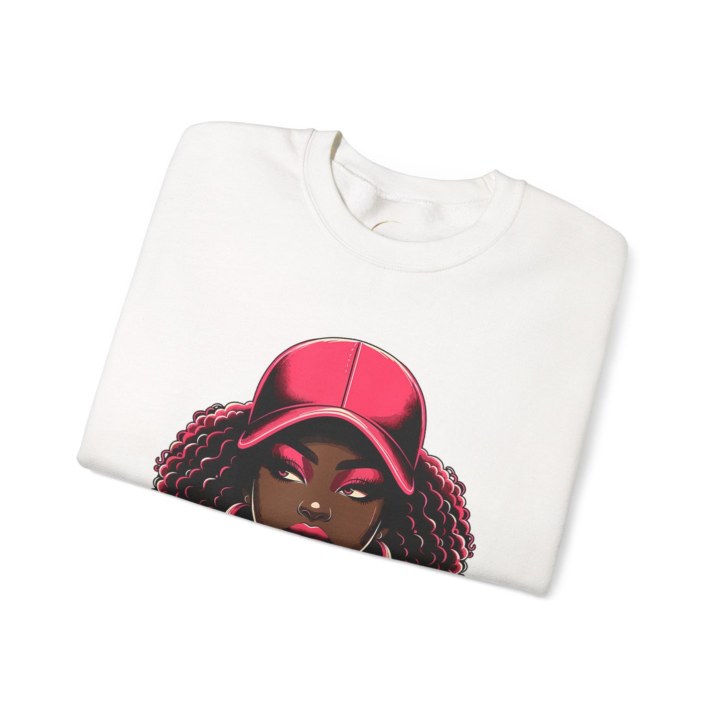 Crewneck Sweatshirt - 'Unbothered by Negative Souls' Afro Woman Graphic