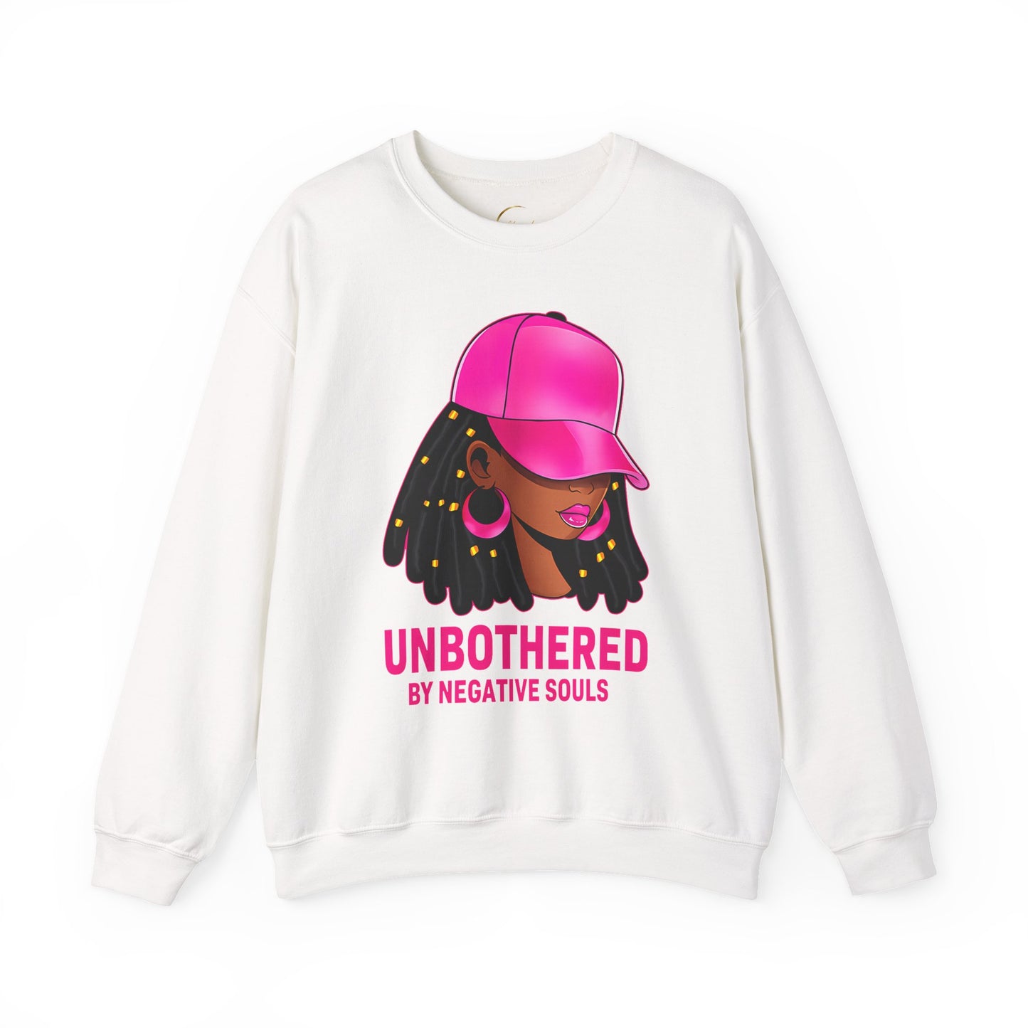 Crewneck Sweatshirt — "Unbothered by Negative Souls" Afrocentric Graphic