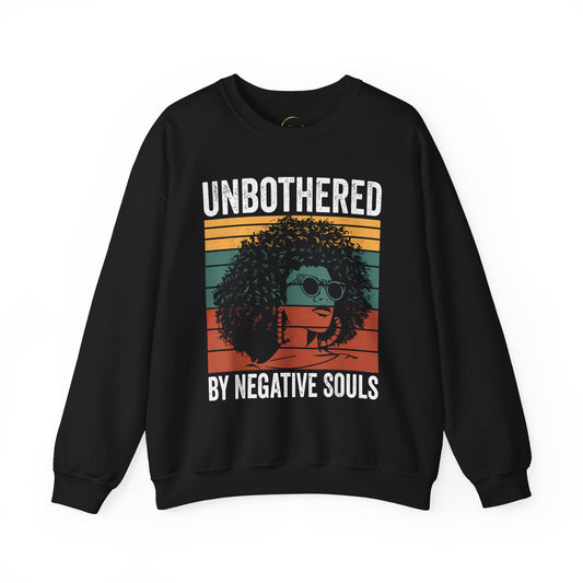 Unbothered Afro Girl Sweatshirt — Vintage Retro Crewneck