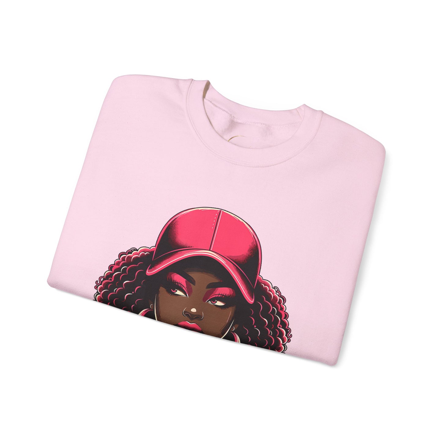 Crewneck Sweatshirt - 'Unbothered by Negative Souls' Afro Woman Graphic