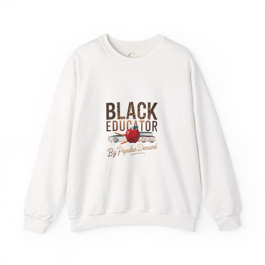 Black Educator Crewneck Sweatshirt – Apple & Quote Teacher Appreciation Pullover
