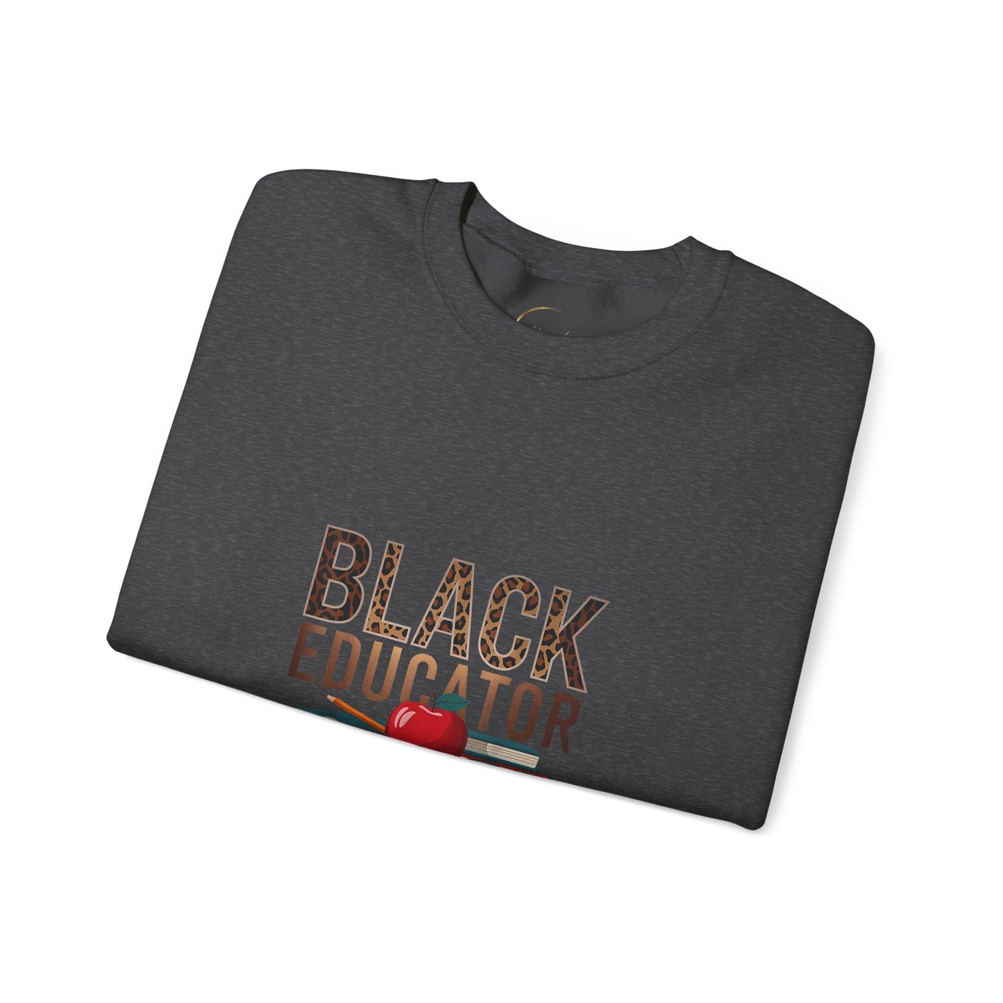 Black Educator Crewneck Sweatshirt – Apple & Quote Teacher Appreciation Pullover
