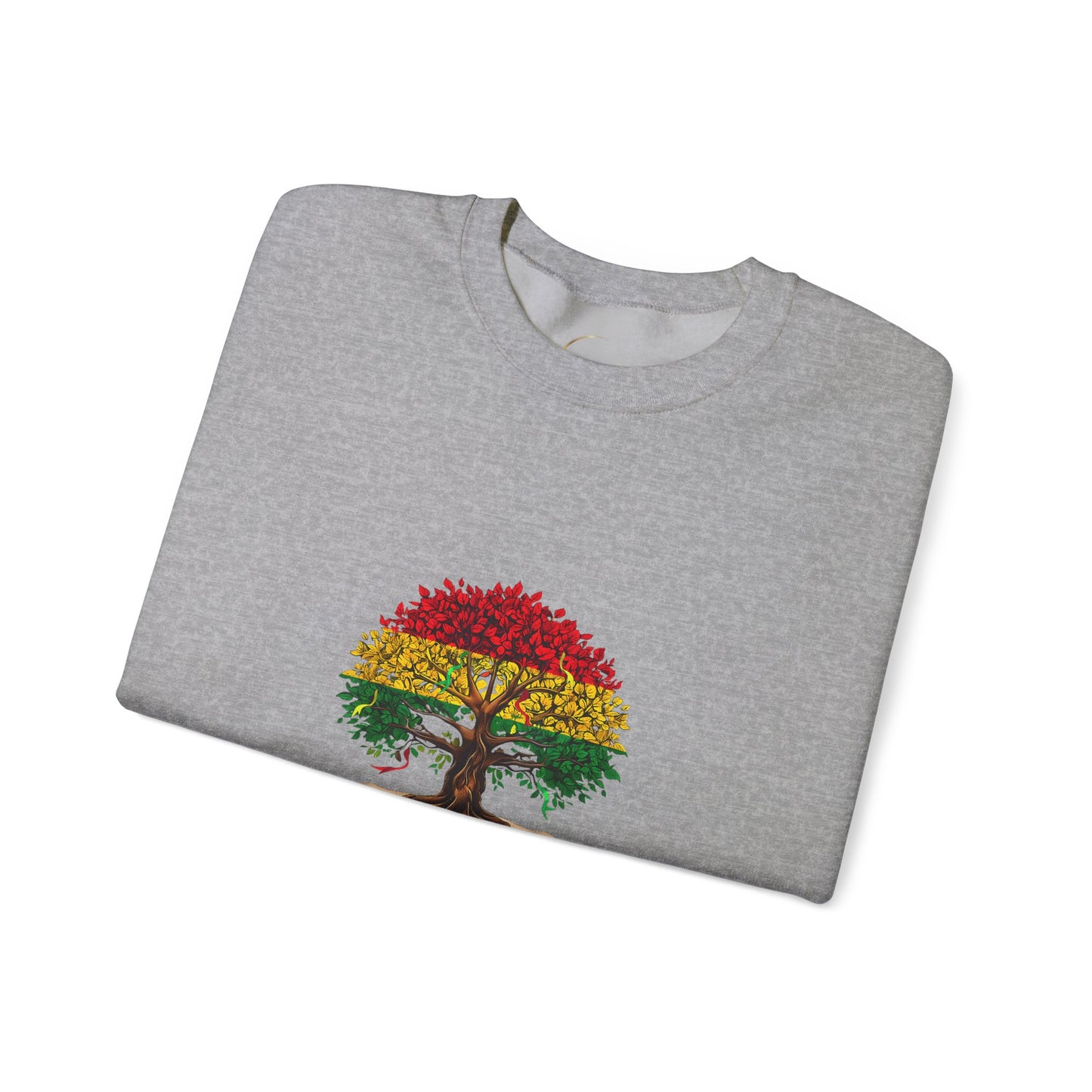 Black History Tree Crewneck Sweatshirt – Pan-African Roots Design