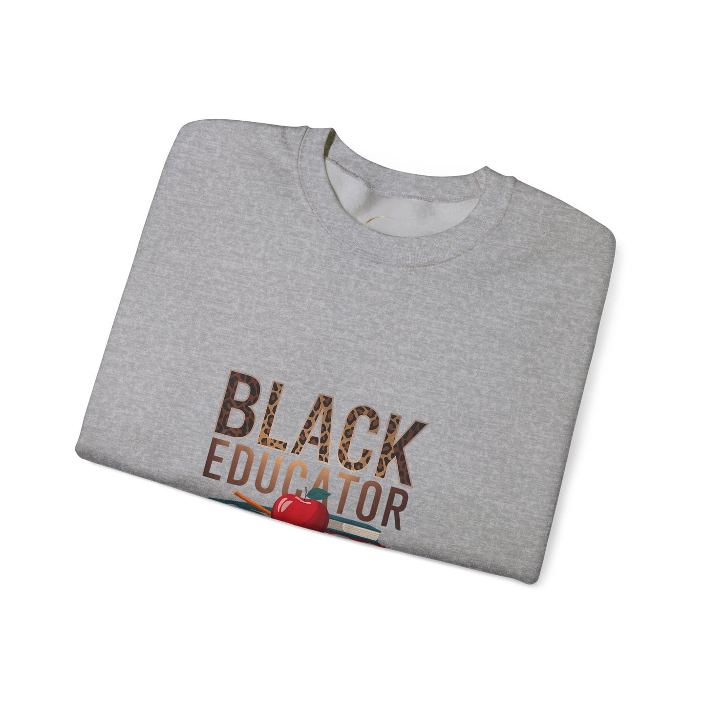Black Educator Crewneck Sweatshirt – Apple & Quote Teacher Appreciation Pullover