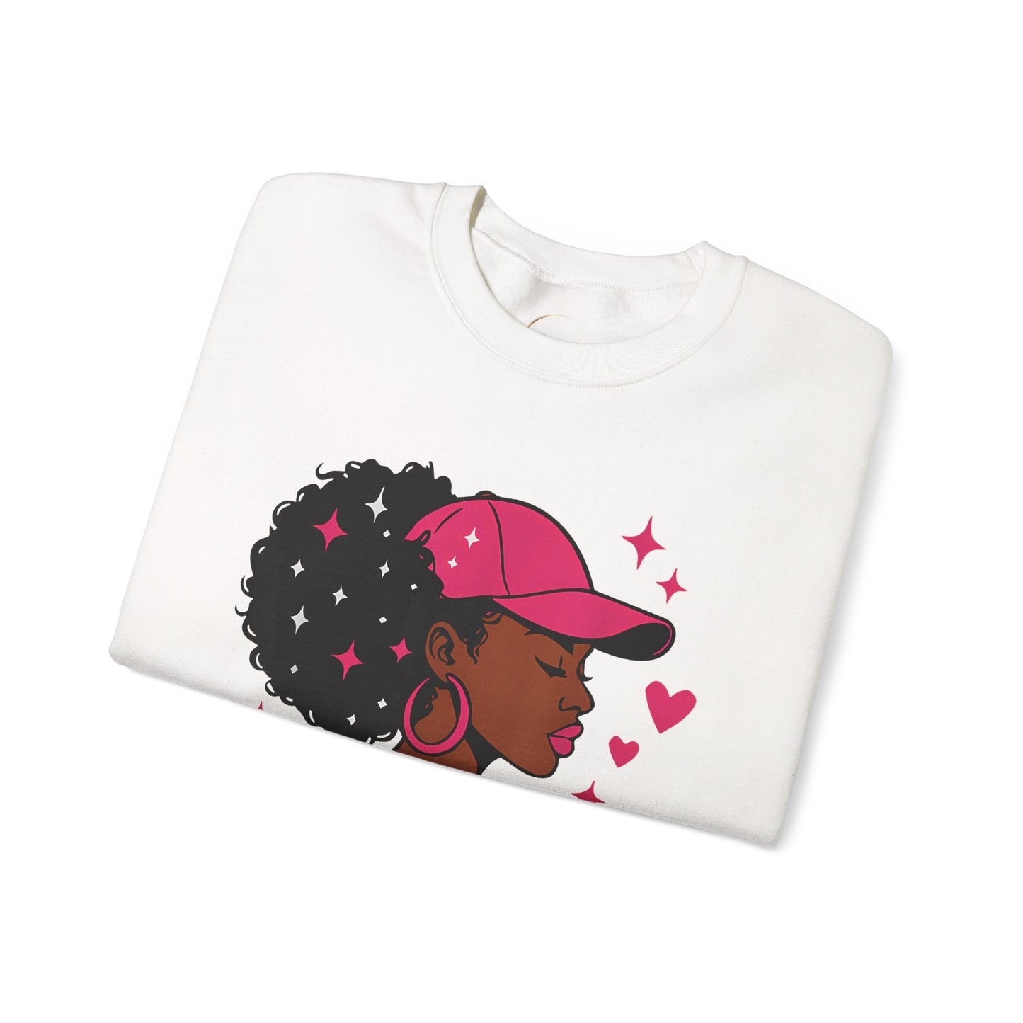 Unbothered Sweatshirt — Afro Woman Graphic "Unbothered By Negative Souls" Crewneck
