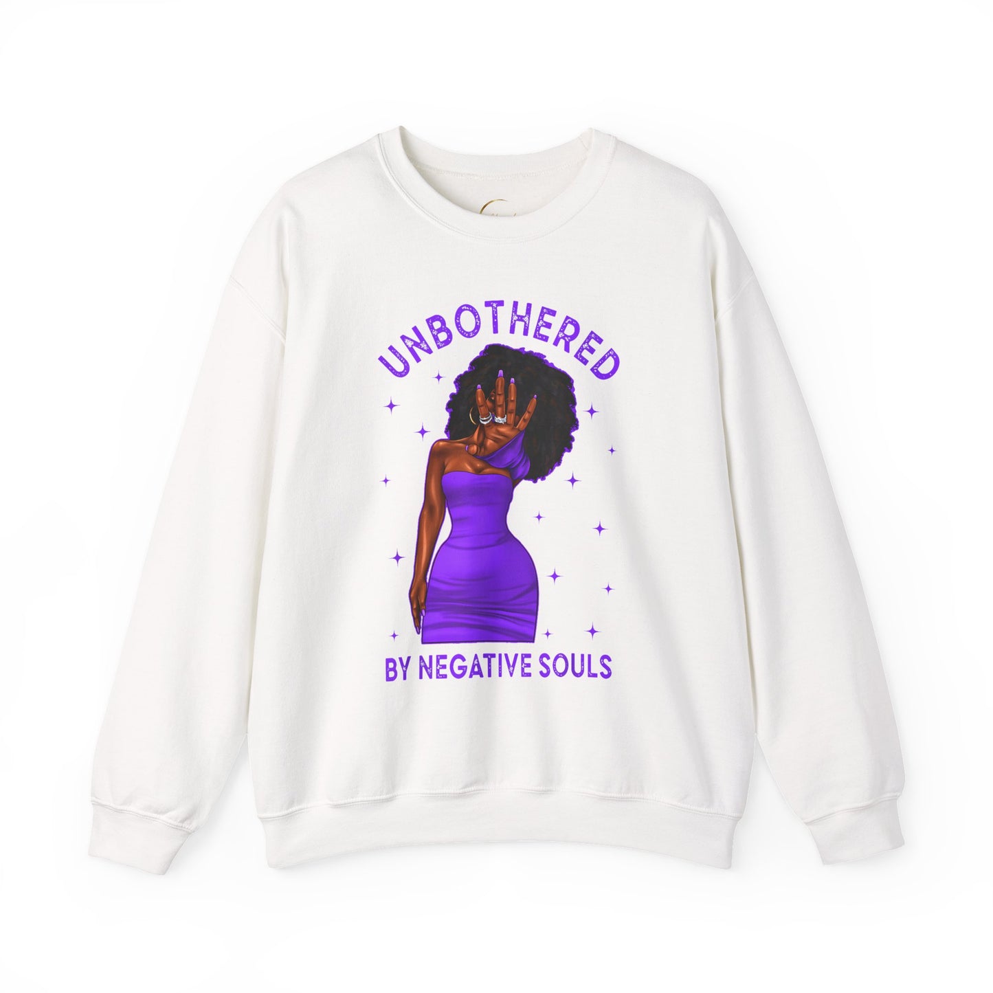 Unbothered Crewneck Sweatshirt — Empowered Afro Woman Graphic