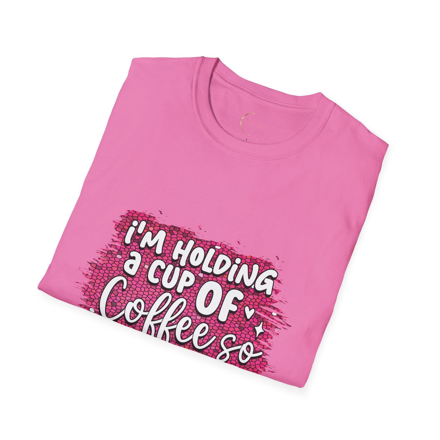 Unisex Softstyle Holding a Cup of Coffee T-Shirt