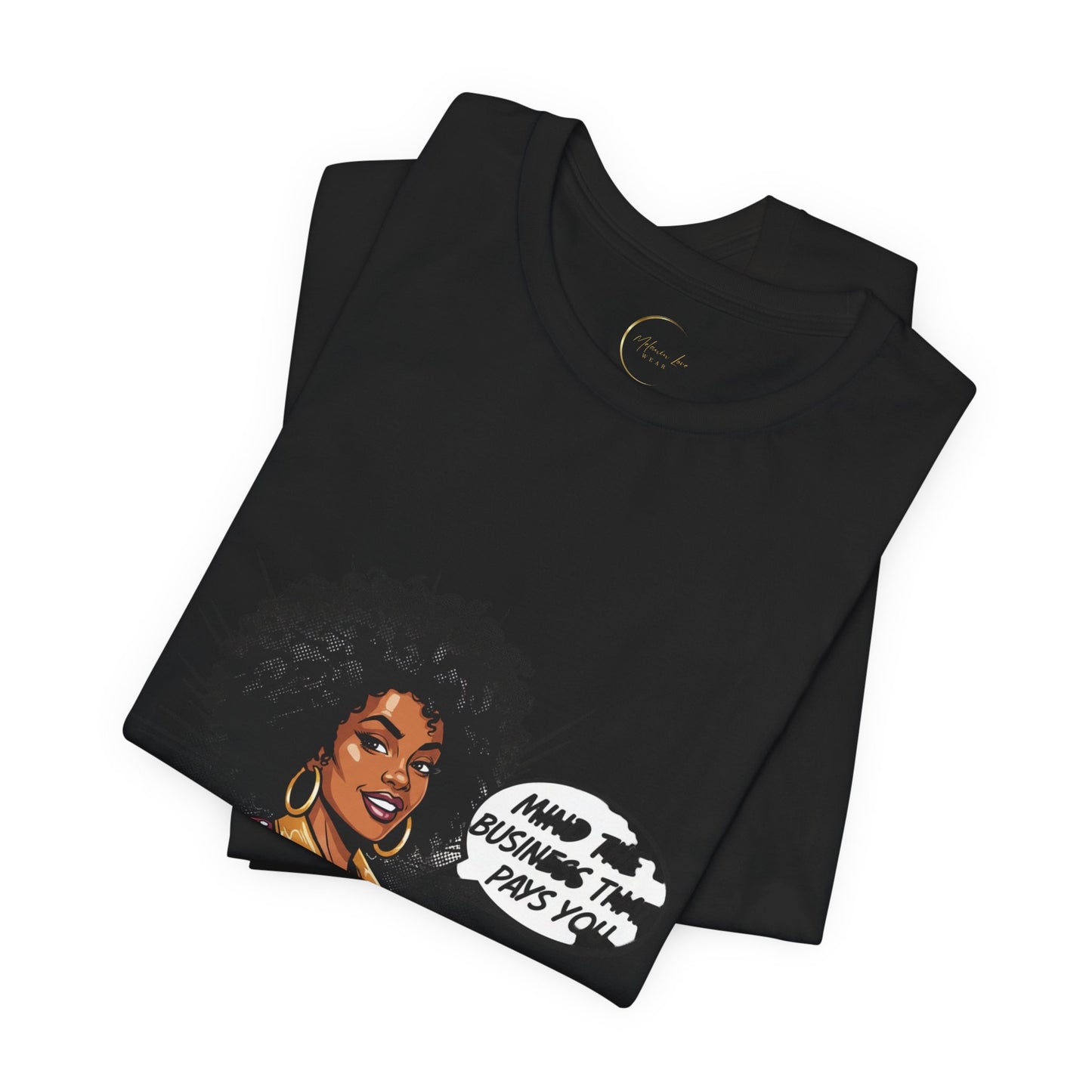Punchy Meme Caption Tee | chunky hand lettering, neon outline text