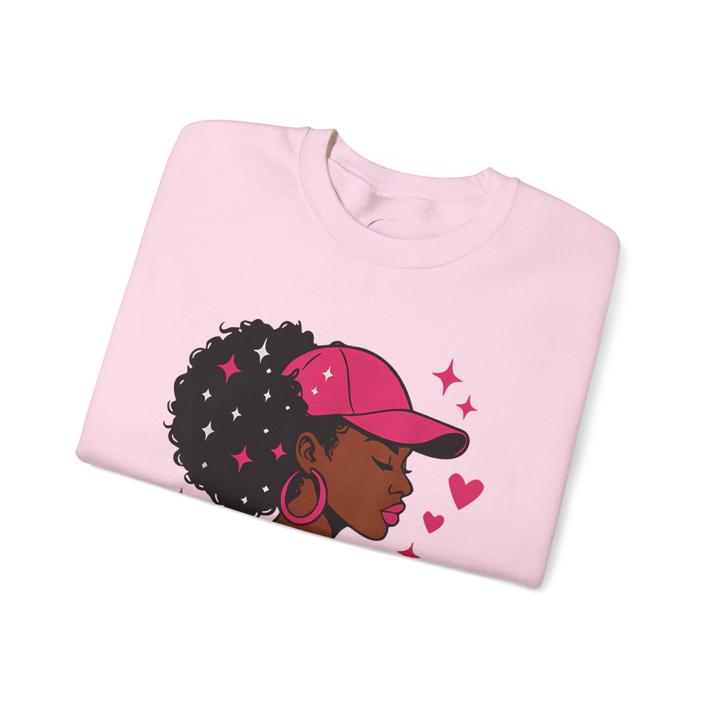 Unbothered Sweatshirt — Afro Woman Graphic "Unbothered By Negative Souls" Crewneck