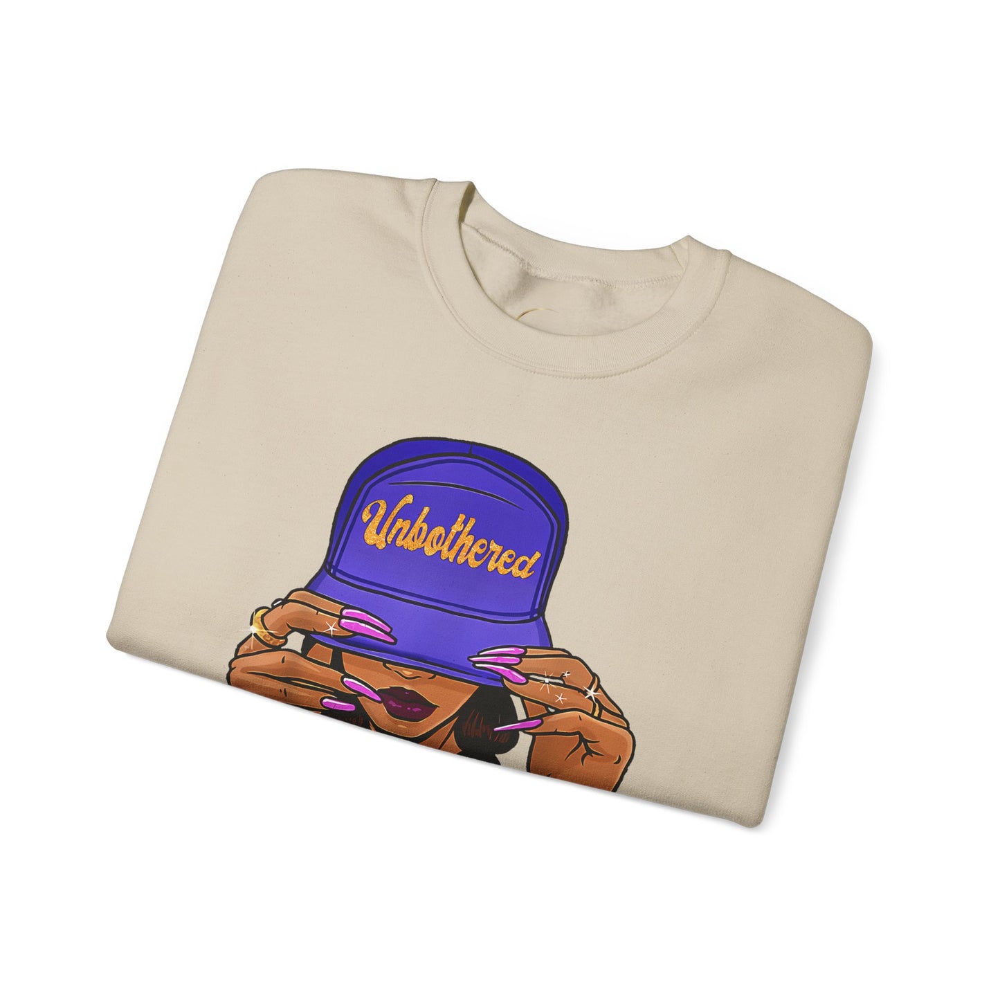 Crewneck Sweatshirt — "Unbothered by Negative Souls" Graphic