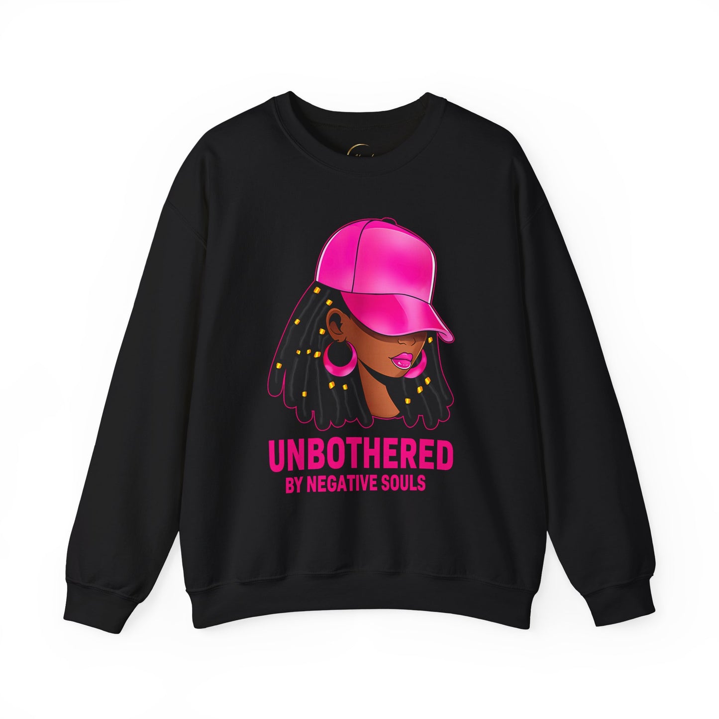 Crewneck Sweatshirt — "Unbothered by Negative Souls" Afrocentric Graphic
