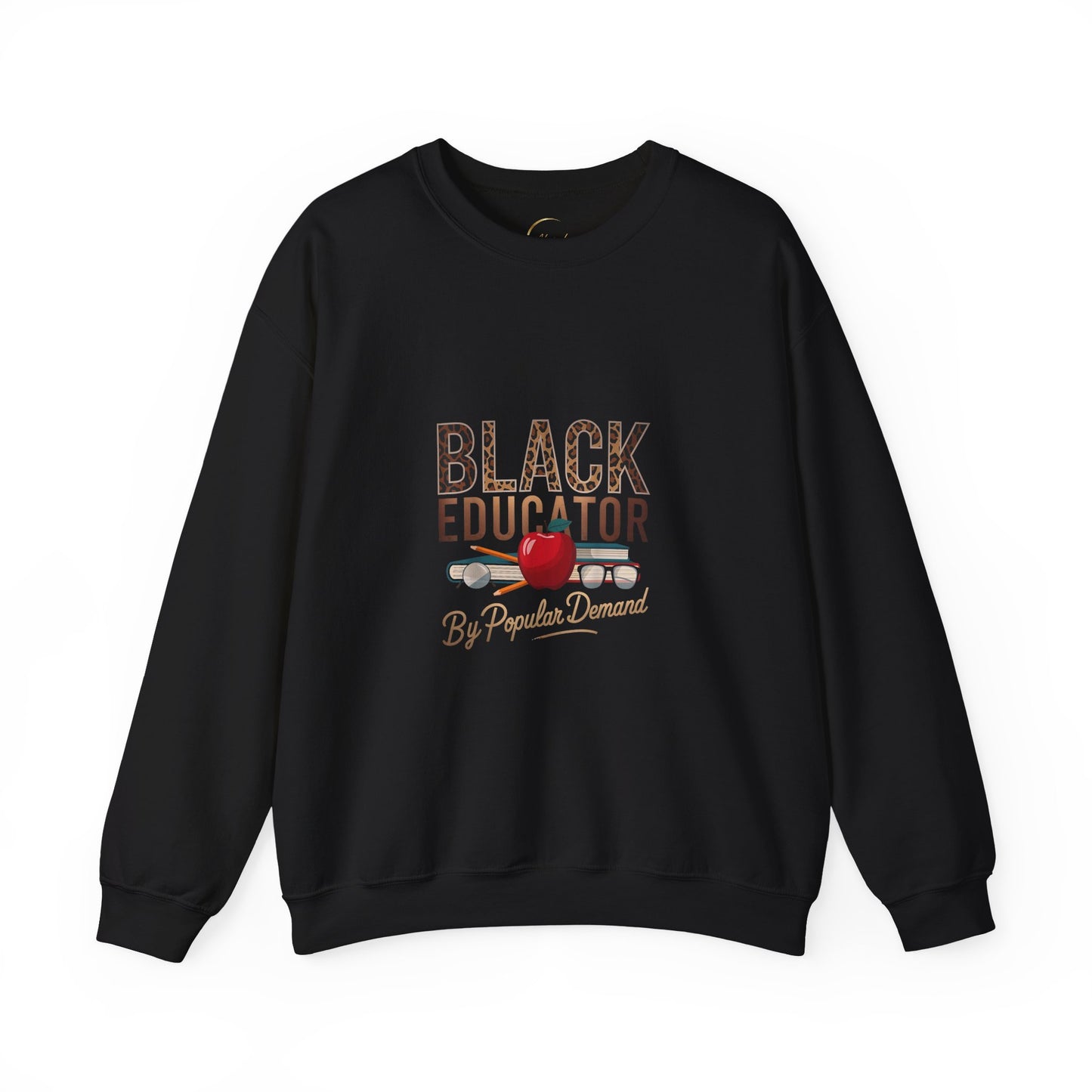 Black Educator Crewneck Sweatshirt – Apple & Quote Teacher Appreciation Pullover