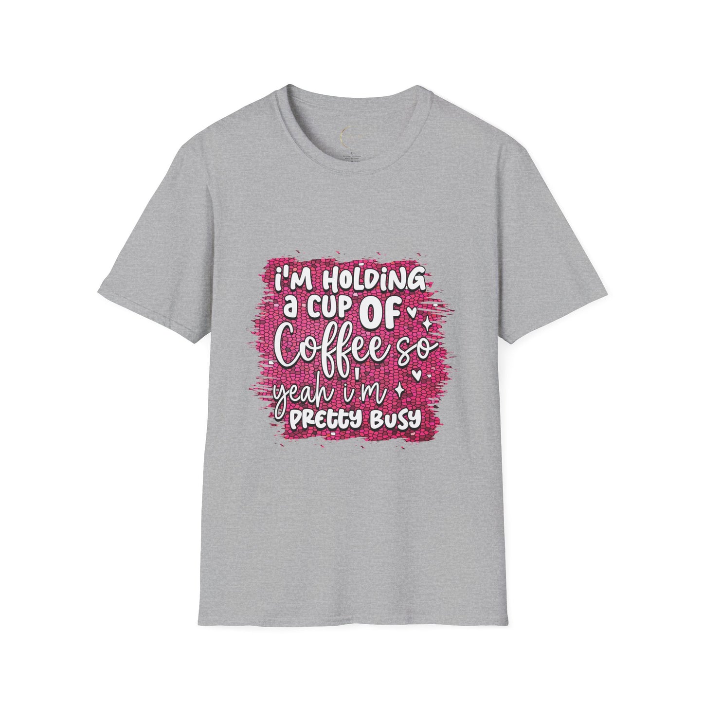 Unisex Softstyle Holding a Cup of Coffee T-Shirt