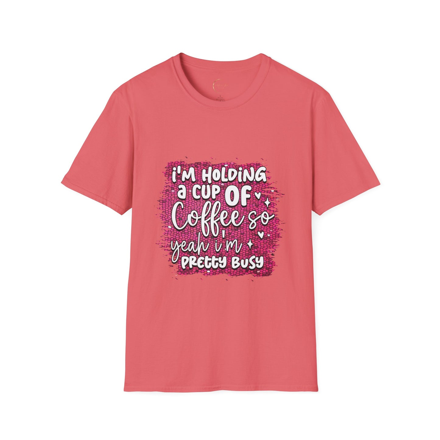 Unisex Softstyle Holding a Cup of Coffee T-Shirt